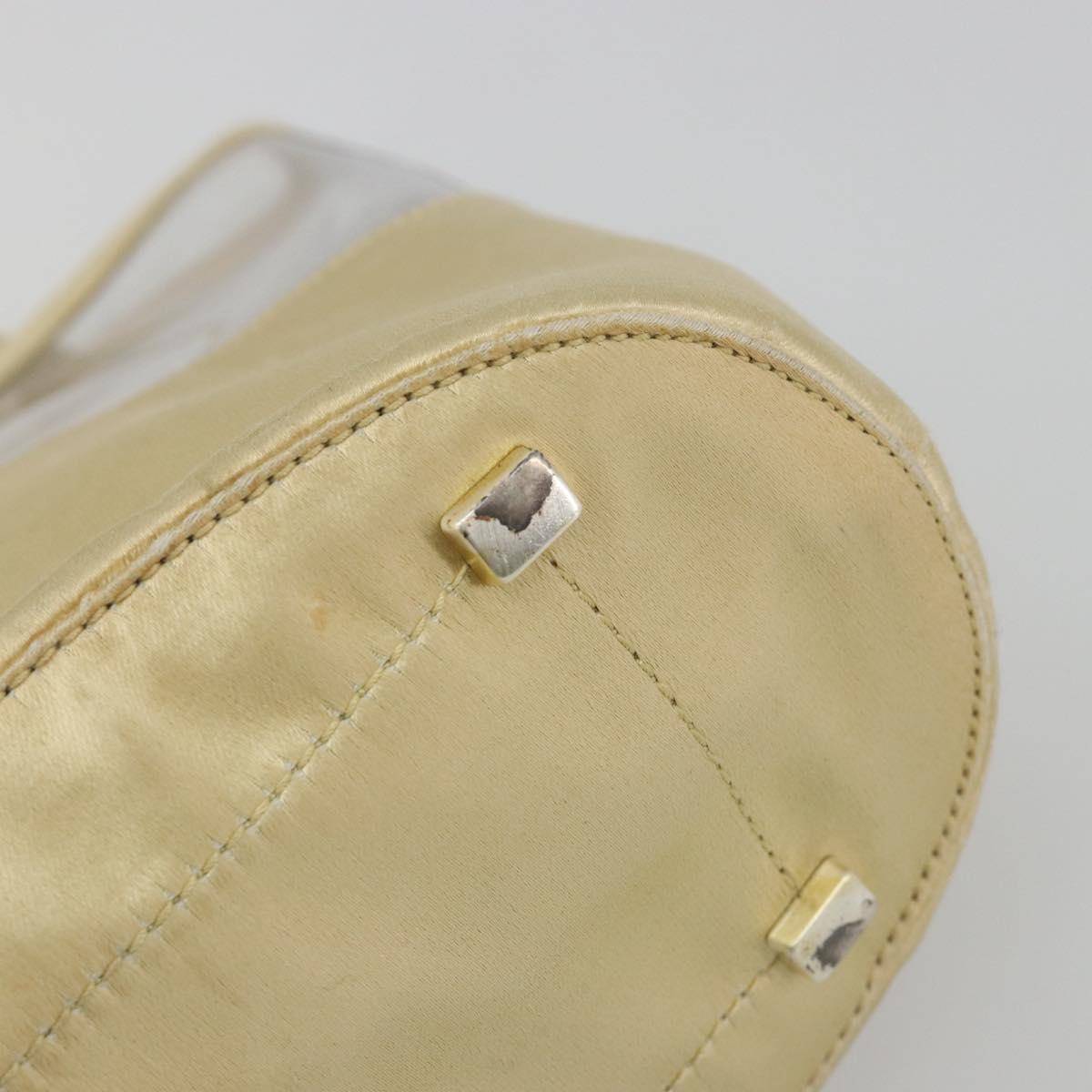 PRADA Hand Bag Vinyl Gold Auth bs36756