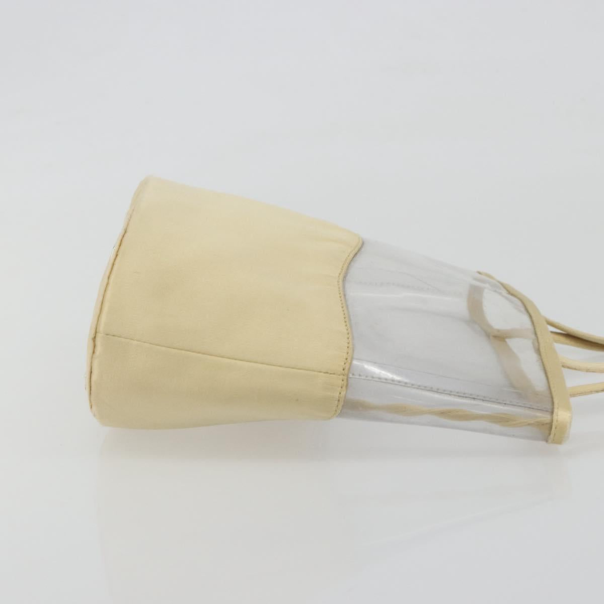 PRADA Hand Bag Vinyl Gold Auth bs36756
