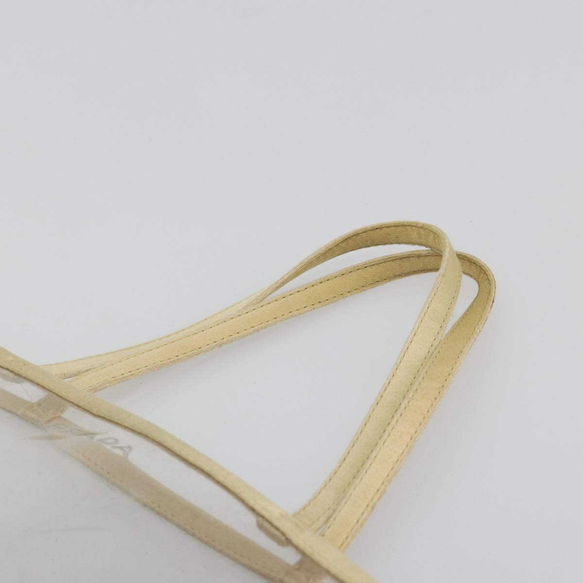 PRADA Hand Bag Vinyl Gold Auth bs36756