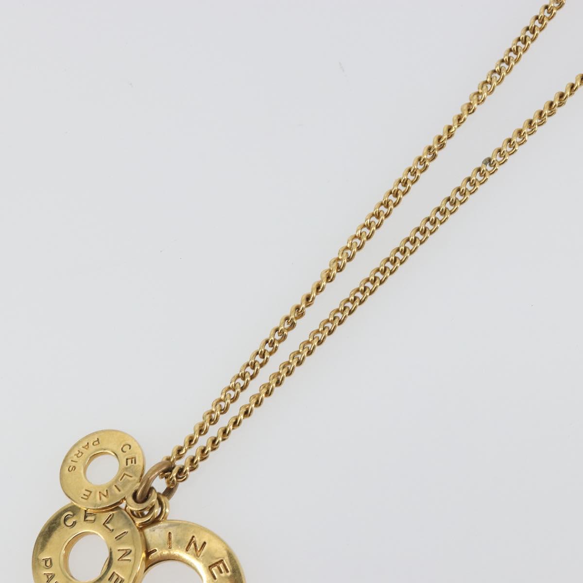 CELINE Necklace Metal Gold Auth bs36760