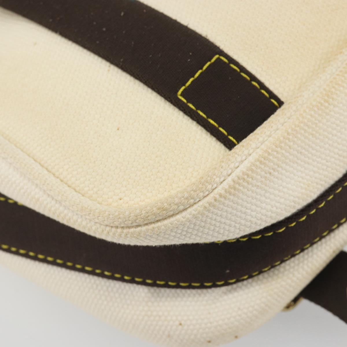 LOUIS VUITTON Antigua Buzas PM Bag Canvas White Brown M40042 LV Auth bs36763