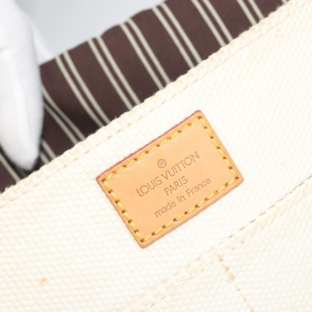 LOUIS VUITTON Antigua Buzas PM Bag Canvas White Brown M40042 LV Auth bs36763