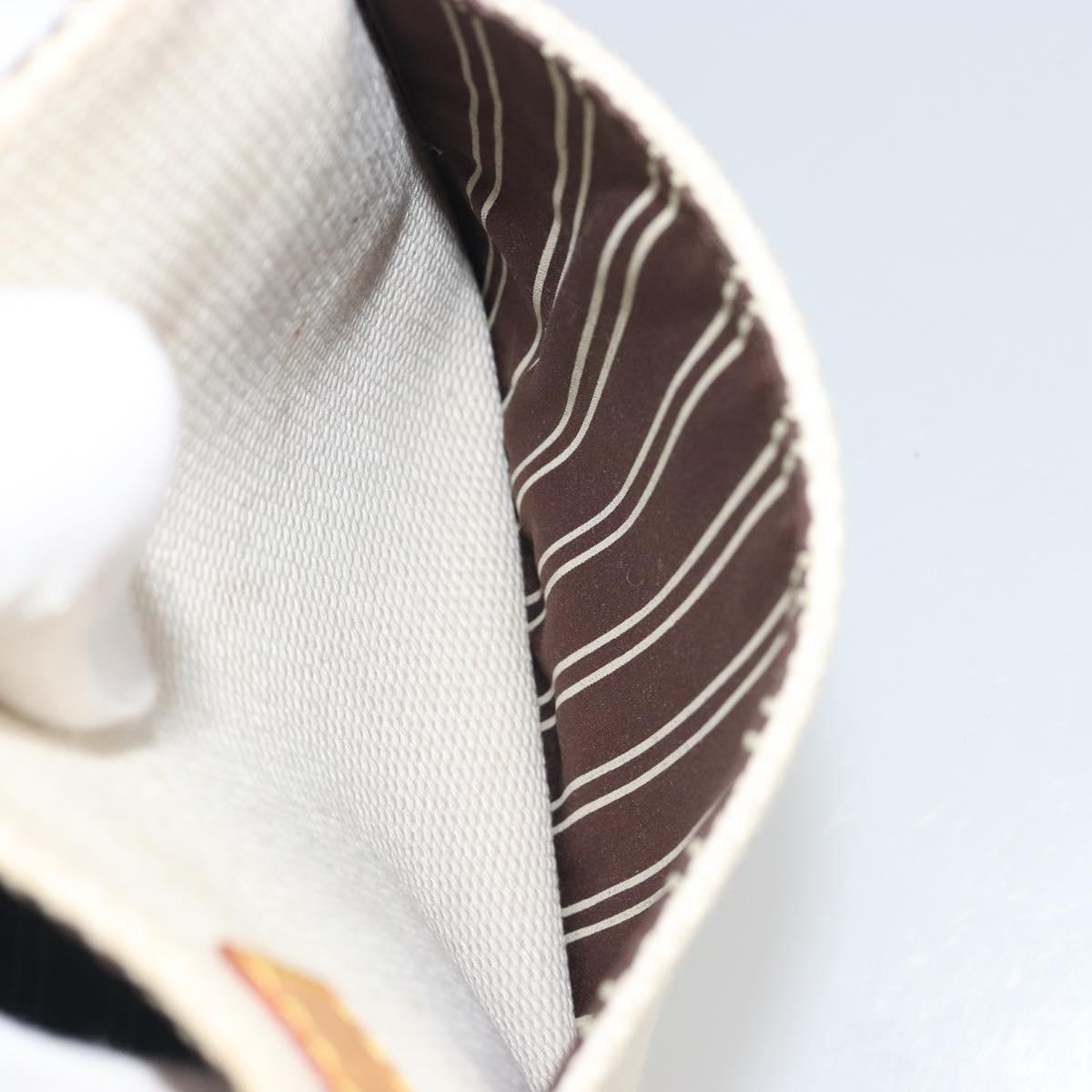 LOUIS VUITTON Antigua Buzas PM Bag Canvas White Brown M40042 LV Auth bs36763