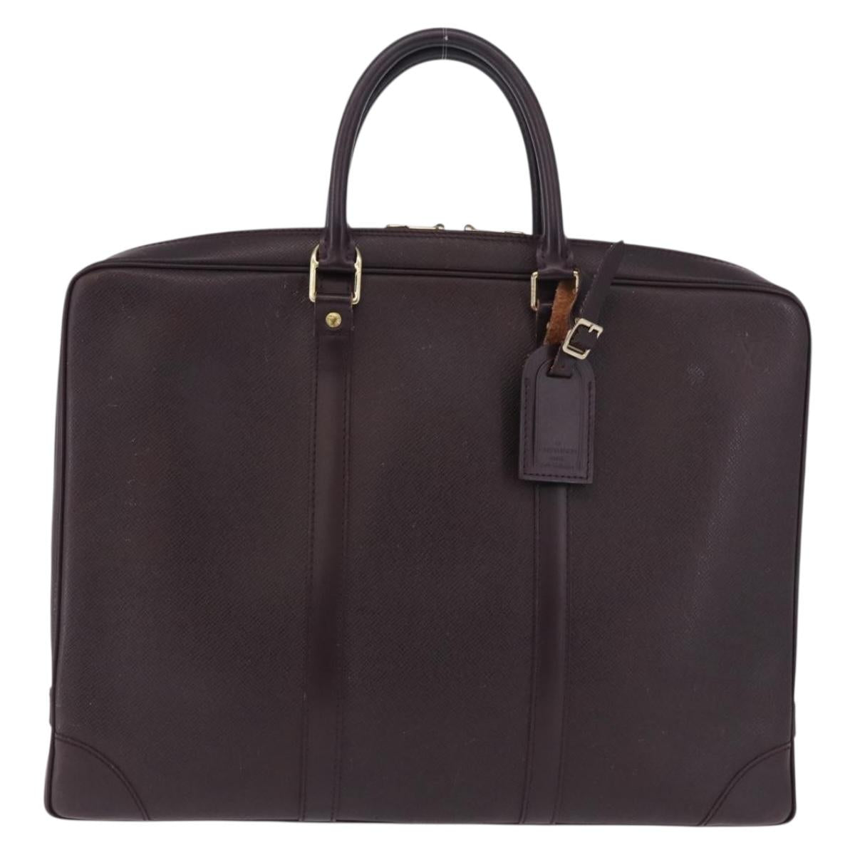 LOUIS VUITTON Taiga Porte Documents Voyage Bag Acajou M30635 LV Auth bs36765