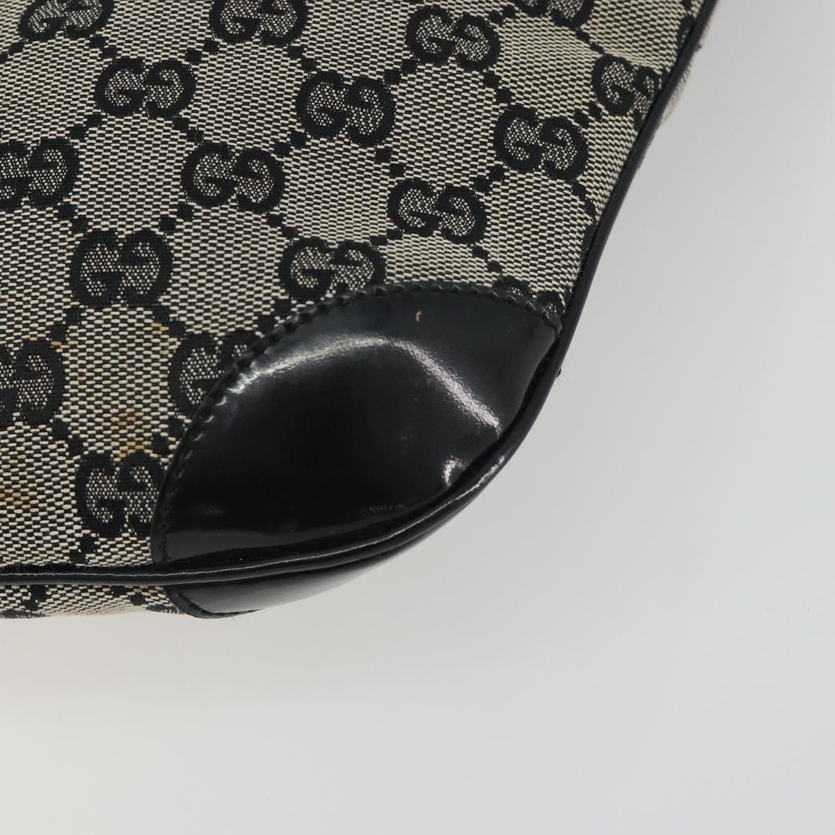 GUCCI GG Canvas Shoulder Bag Black Gold 001 4158 Auth bs36776A