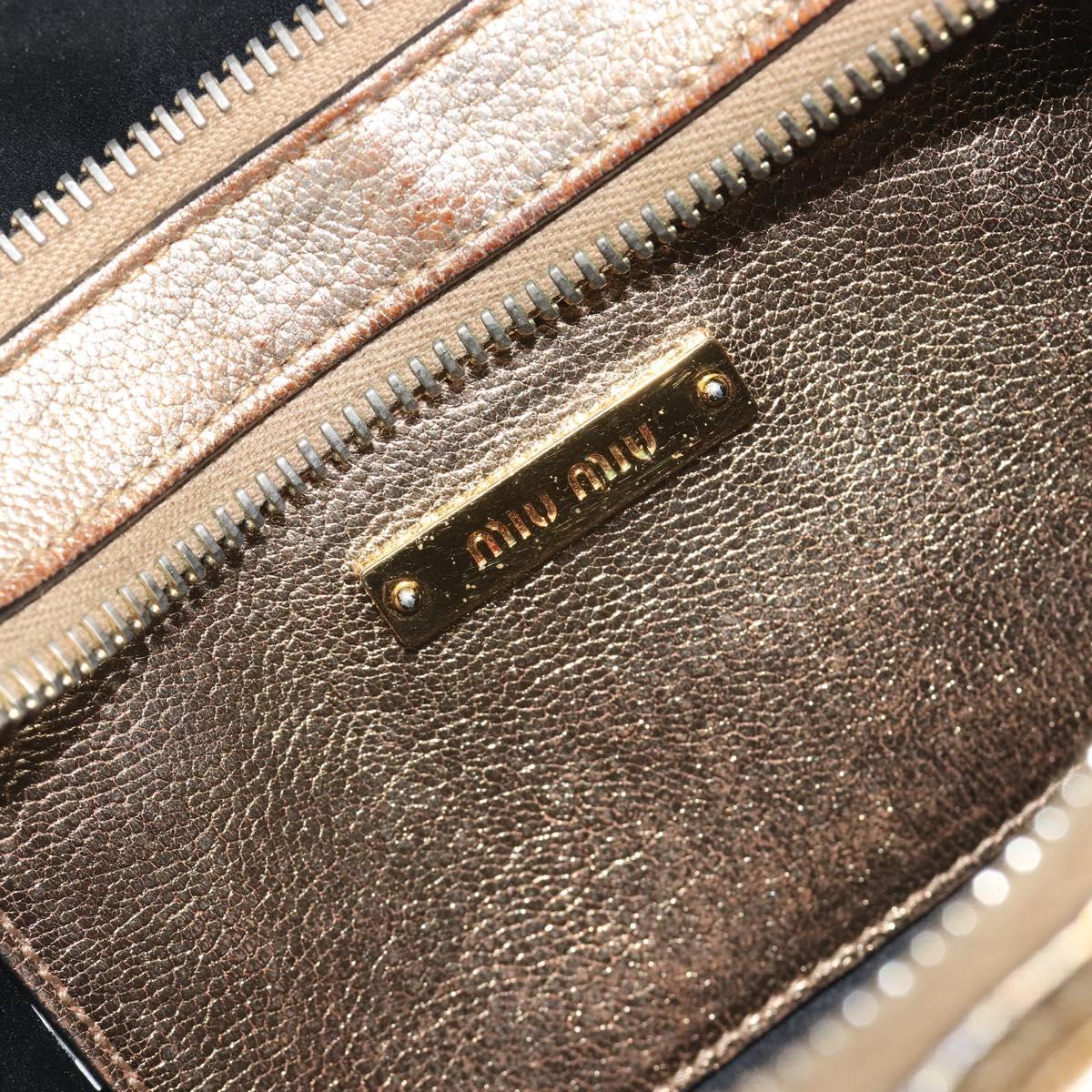 Miu Miu Shoulder Bag Leather Gold Auth bs36779A