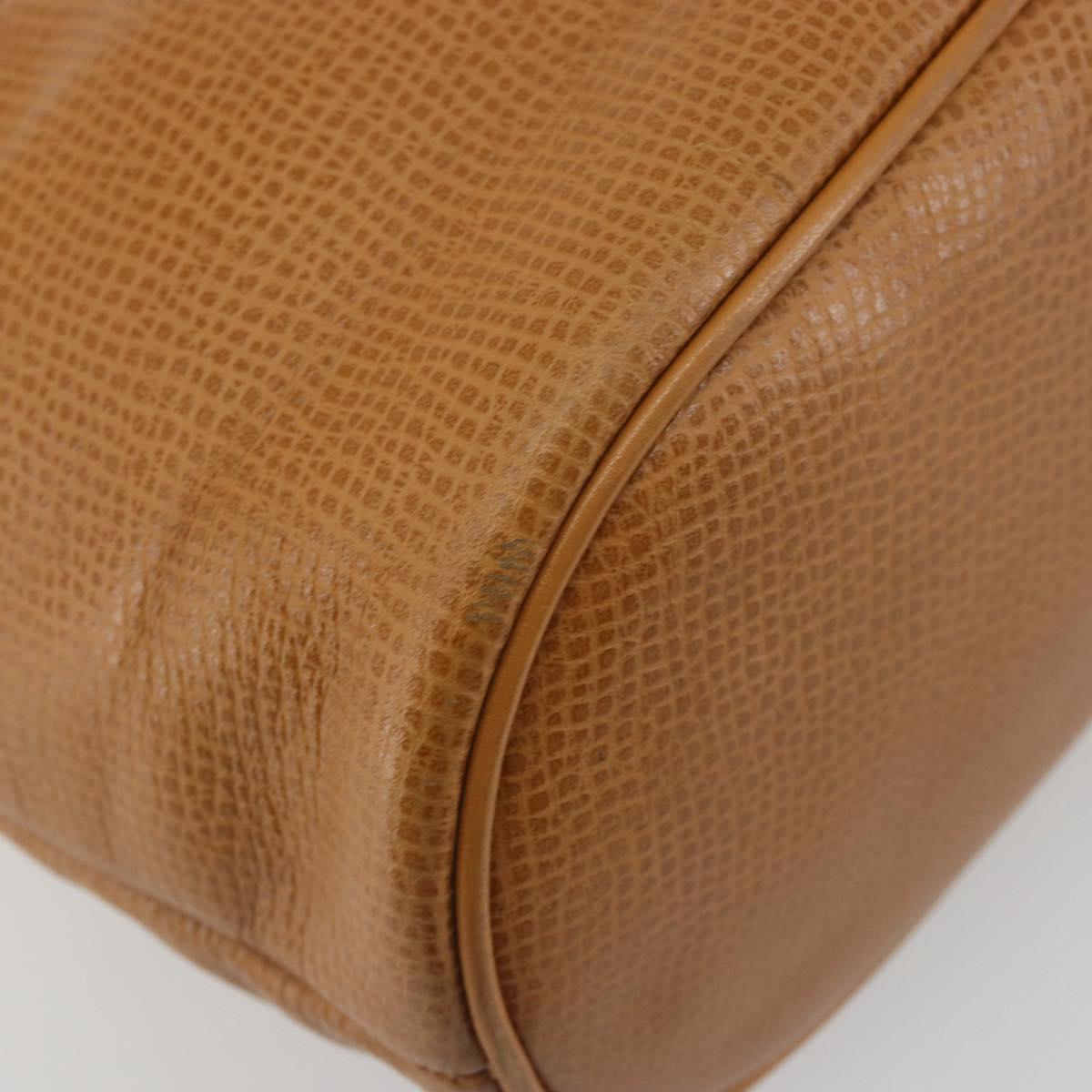 Christian Dior Hand Bag Leather 2way Brown Gold Auth bs36780