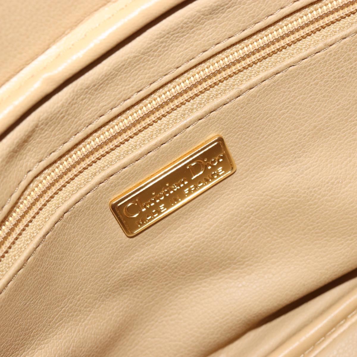 Christian Dior Hand Bag Leather 2way Brown Gold Auth bs36780