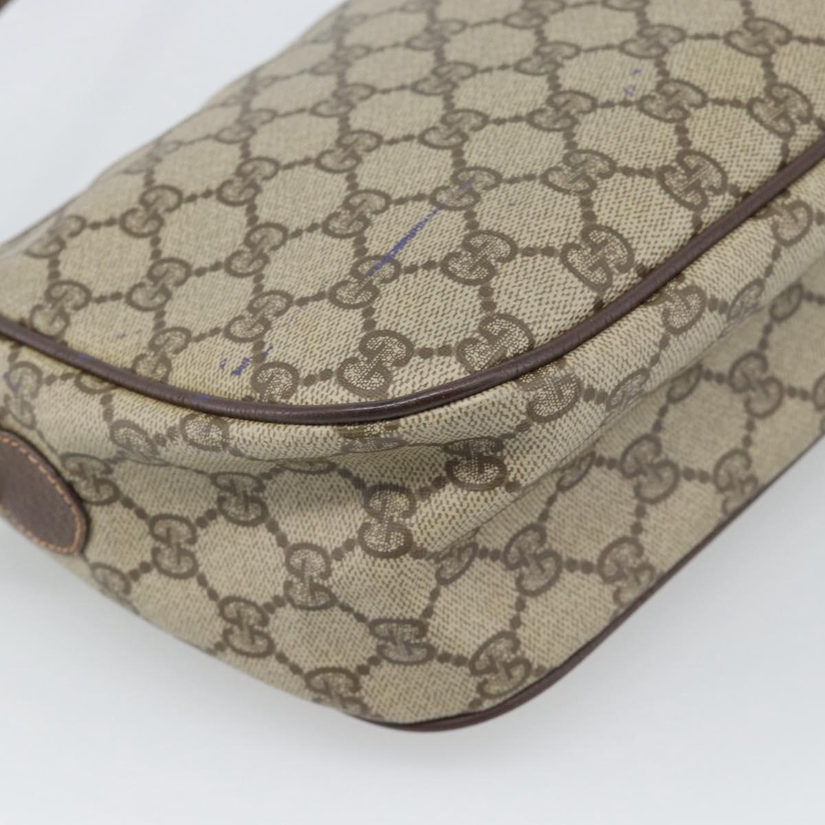 GUCCI GG Supreme Web Sherry Line Bag PVC Beige Gold 89 02 077 Auth bs36781