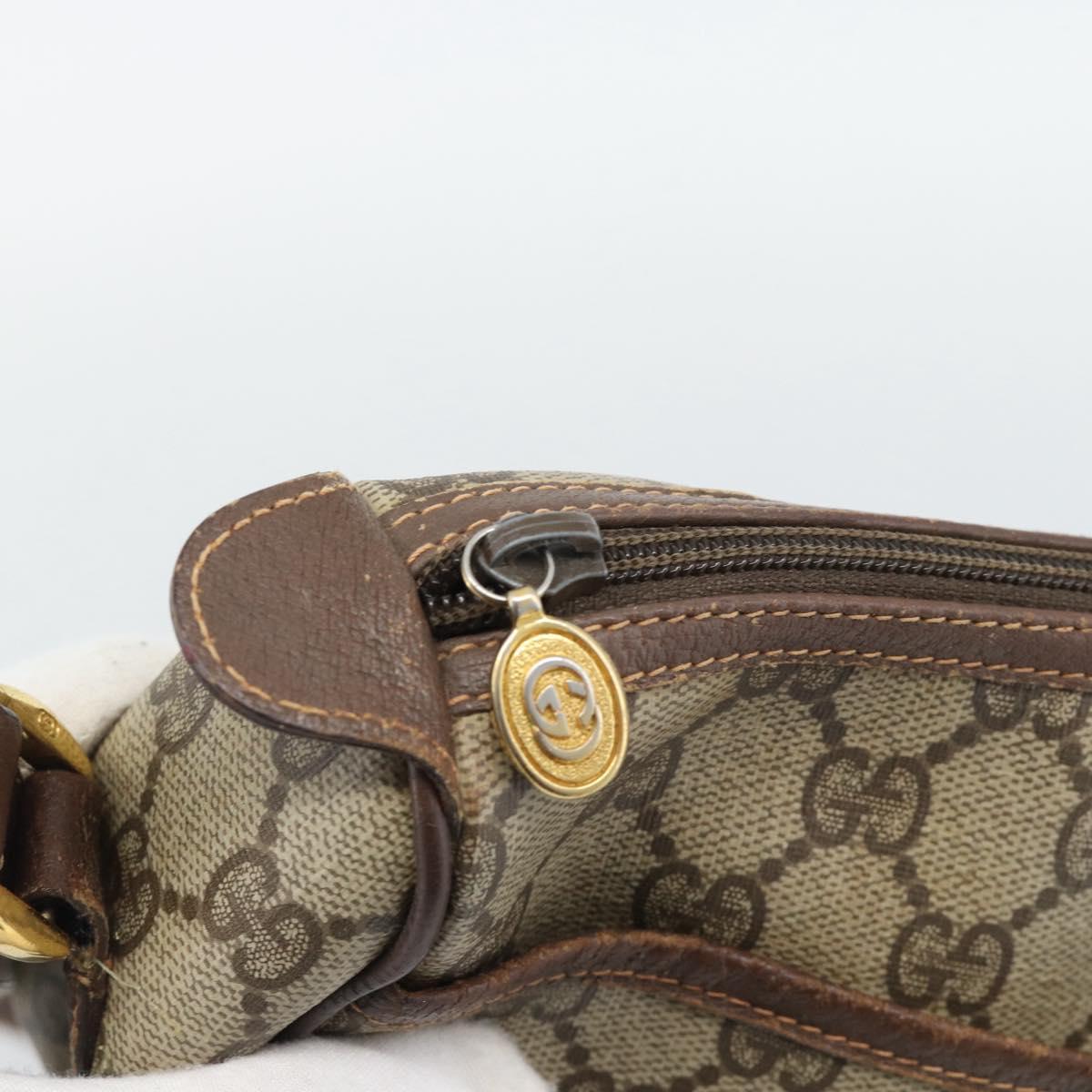 GUCCI GG Supreme Web Sherry Line Bag PVC Beige Gold 89 02 077 Auth bs36781