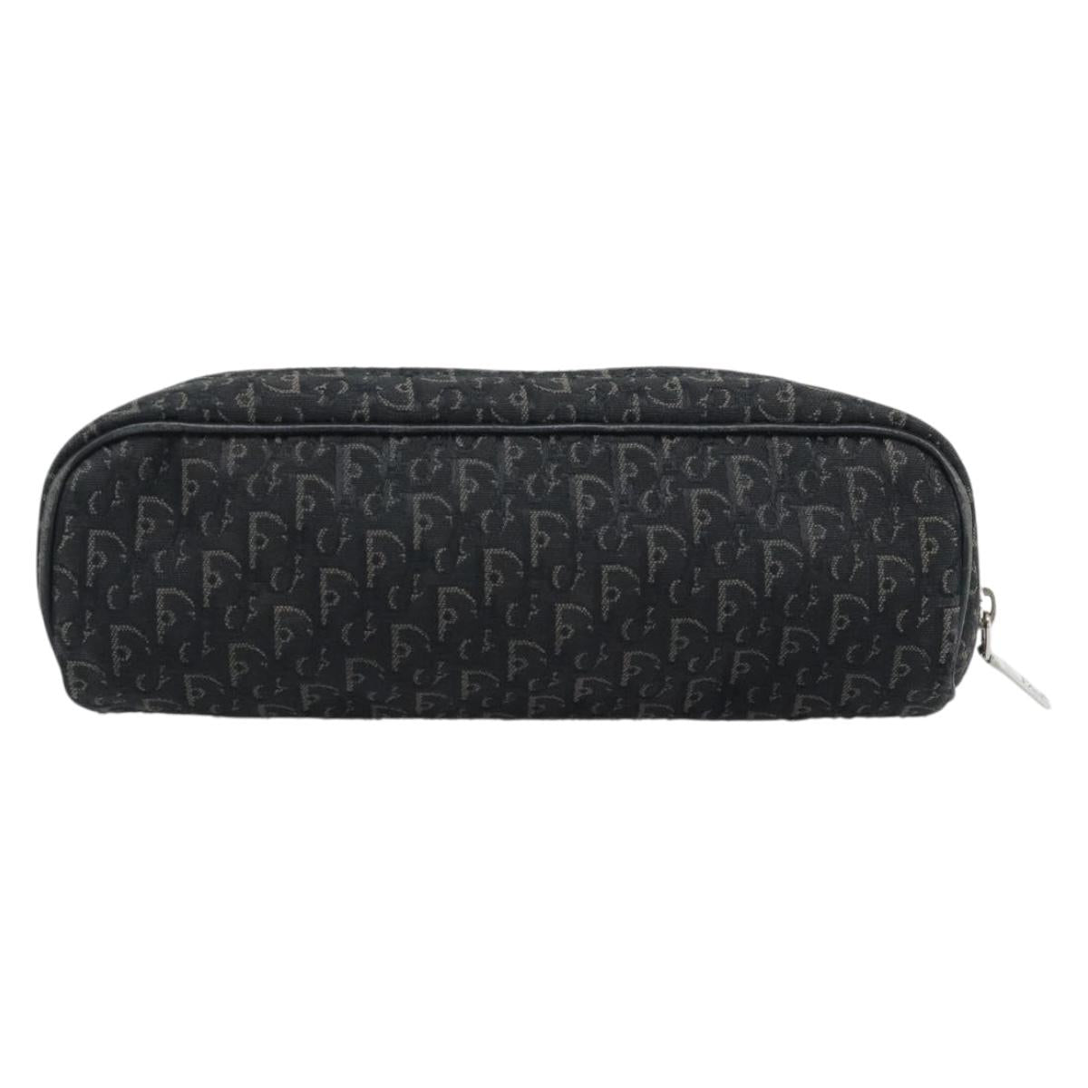 Christian Dior Trotter Canvas Pouch Black Silver Auth bs36782A