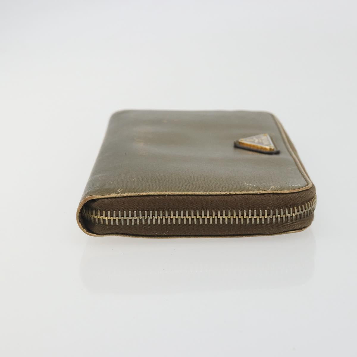 PRADA Wallet Leather 2 Set Gold Pink Auth bs36787