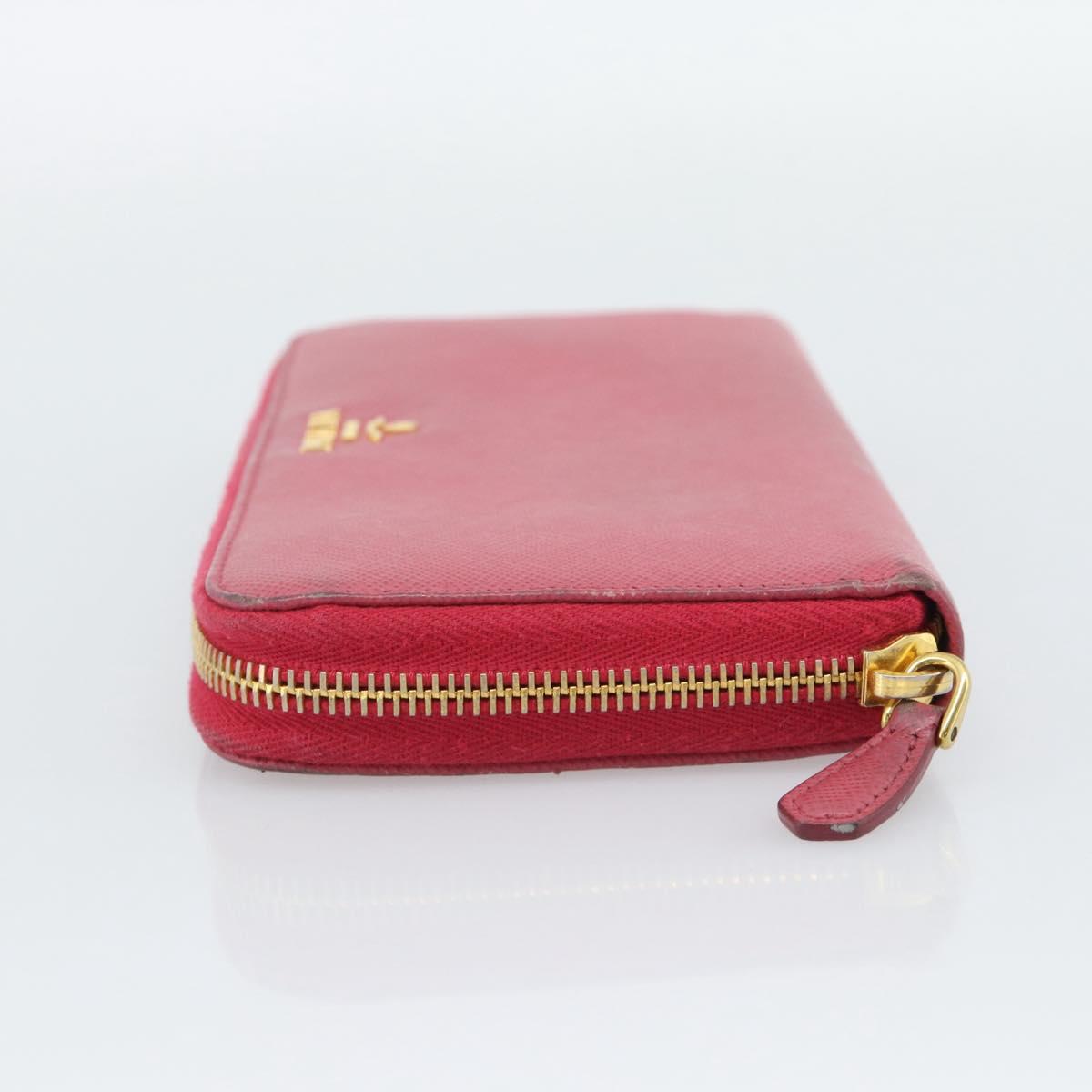 PRADA Long Wallet Safiano Leather Pink Gold Auth bs36788