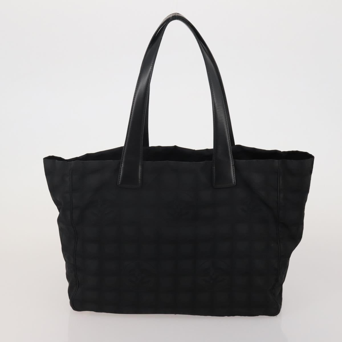 CHANEL New Travel Line Tote Bag Canvas 3 Set Black White CC Auth bs36791