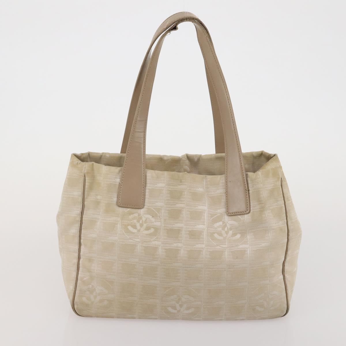 CHANEL New Travel Line Tote Bag Canvas 3 Set Black White CC Auth bs36791