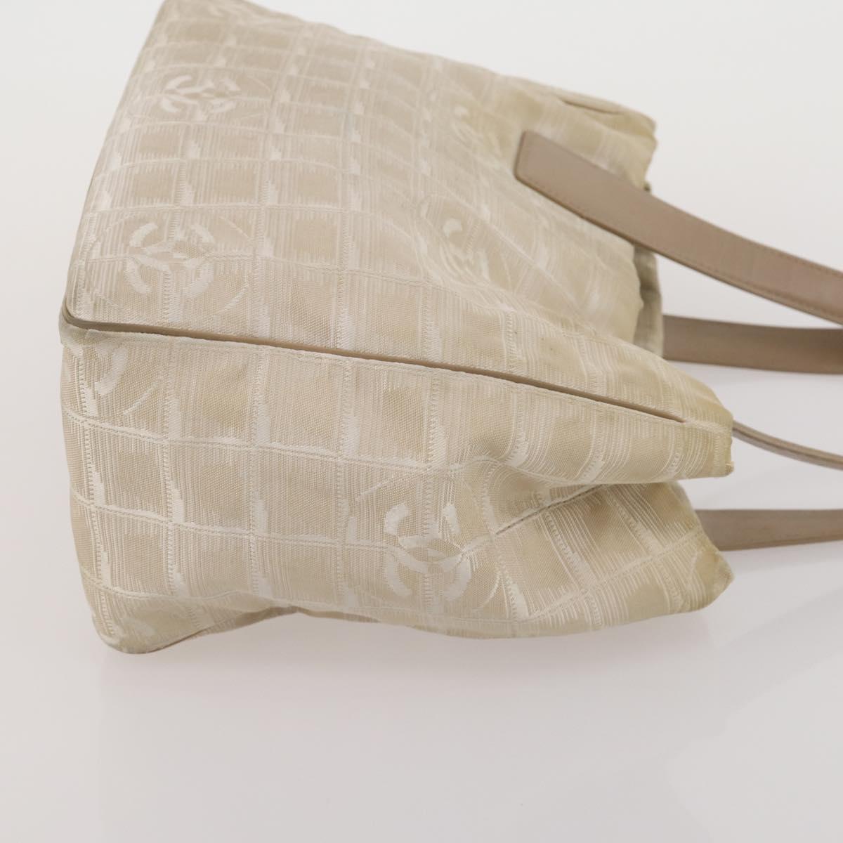 CHANEL New Travel Line Tote Bag Canvas 3 Set Black White CC Auth bs36791