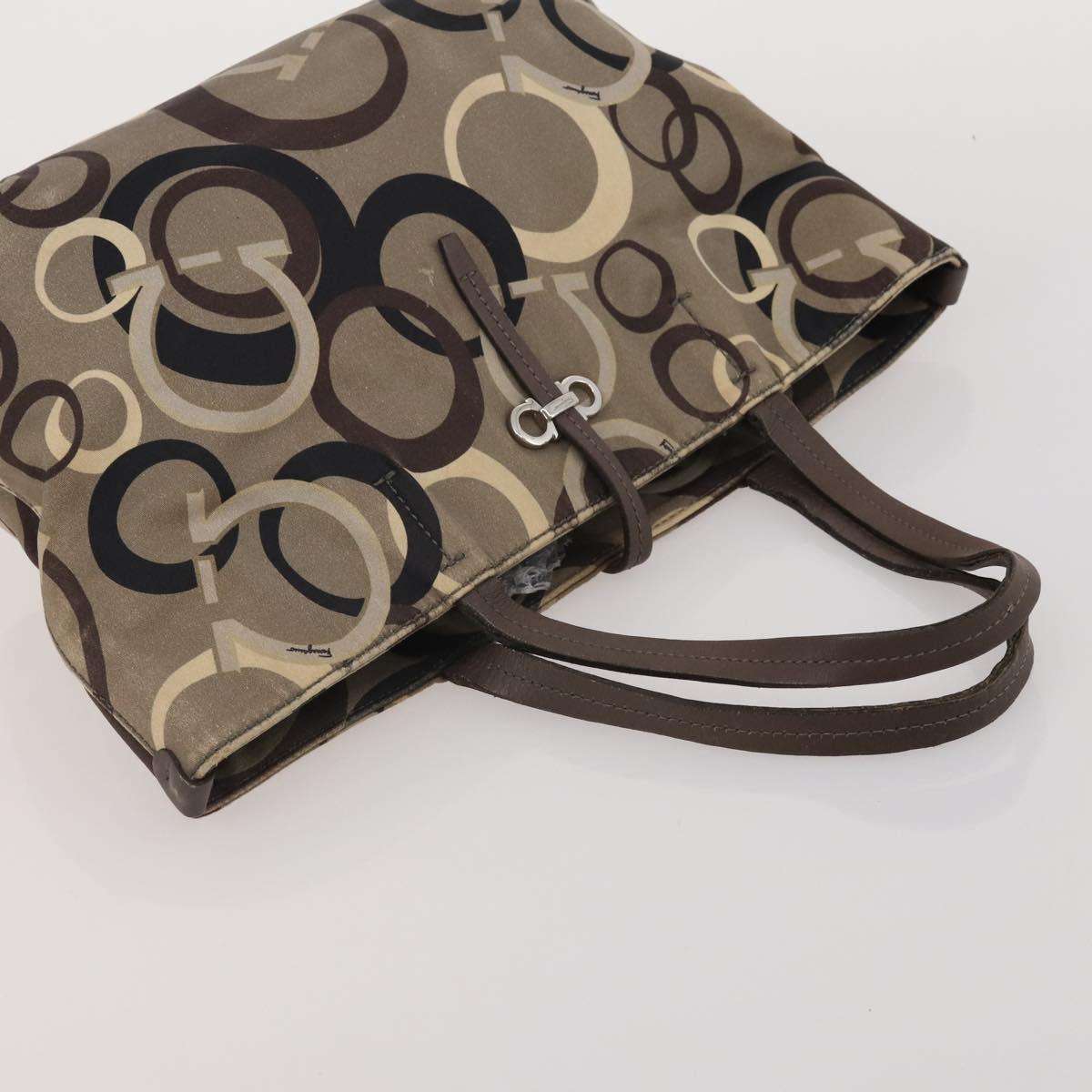 Salvatore Ferragamo Shoulder Bag Canvas 2 Set Black Brown Auth bs36793