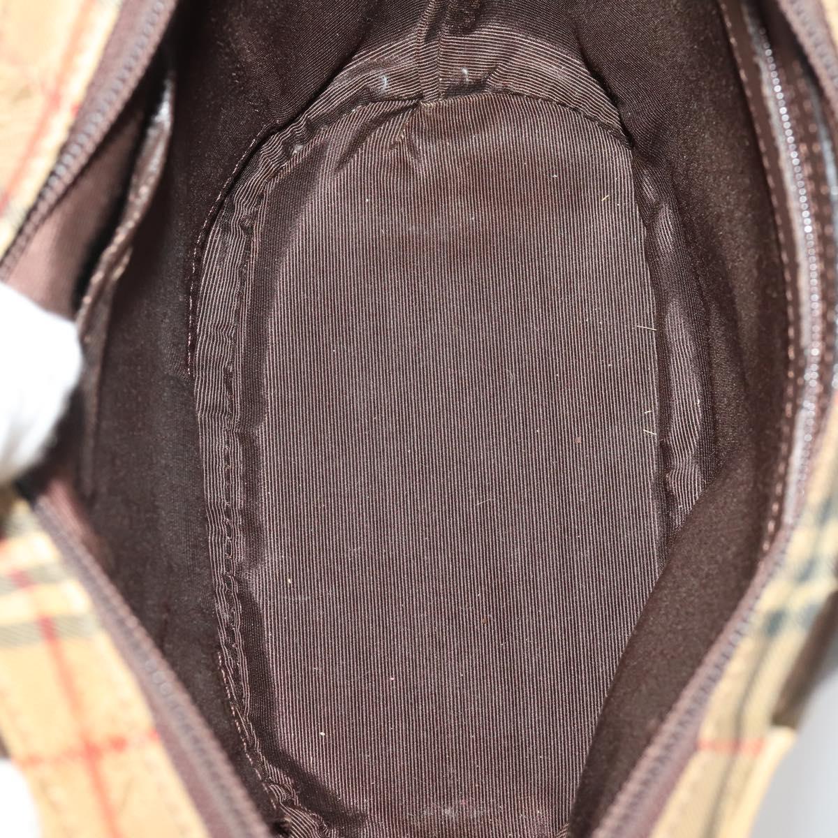 Burberrys Nova Check Blue Label Bag Canvas Leather 2way 3 Set Black Auth bs36794