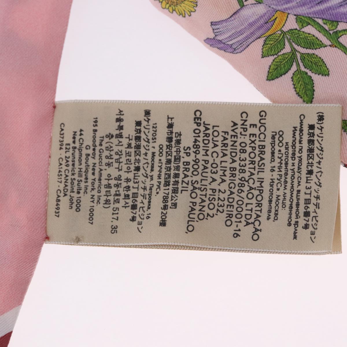 GUCCI Ribbon Scarf Silk Pink Auth bs36796A