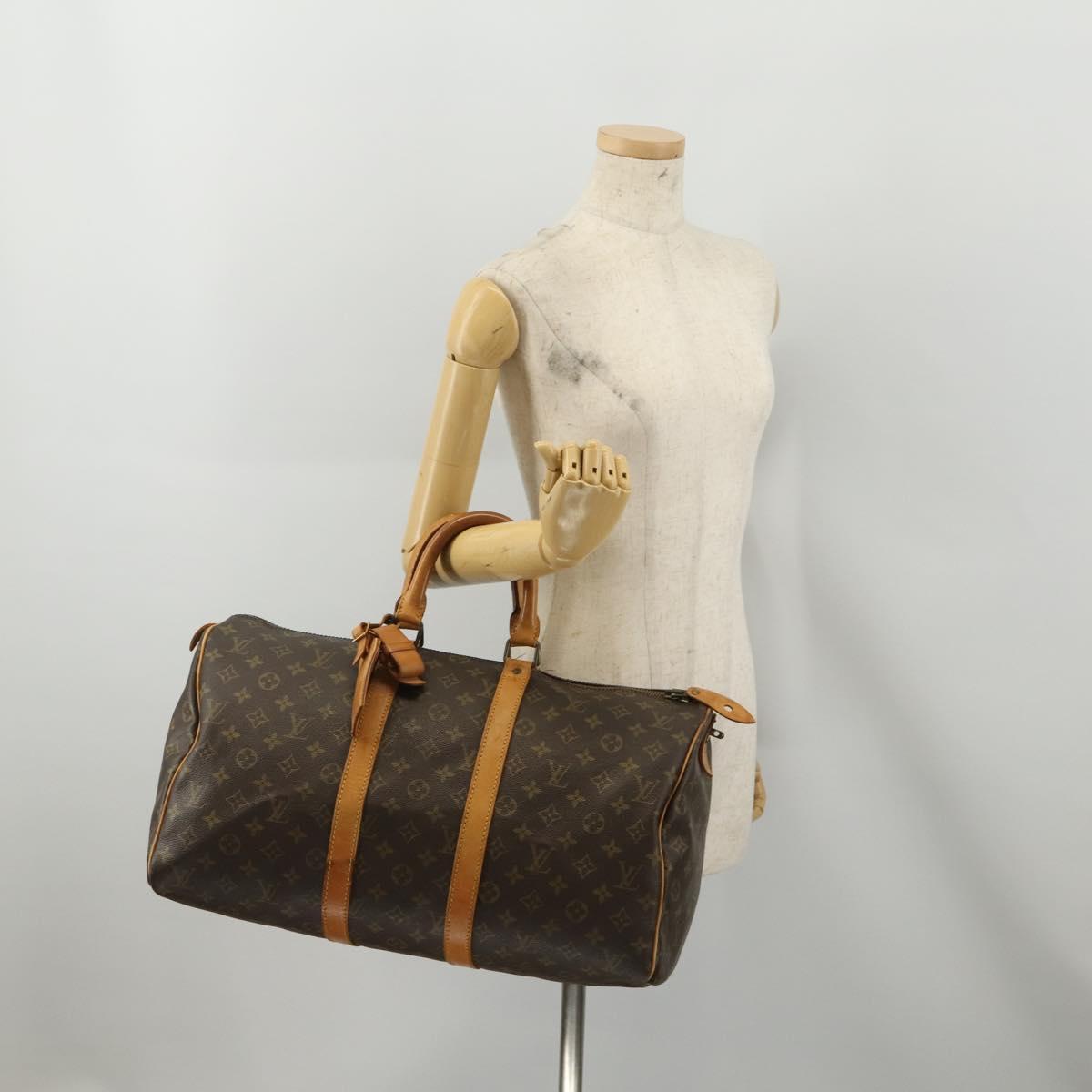 LOUIS VUITTON Monogram Keepall 45 Boston Bag M41428 LV Auth bs36804