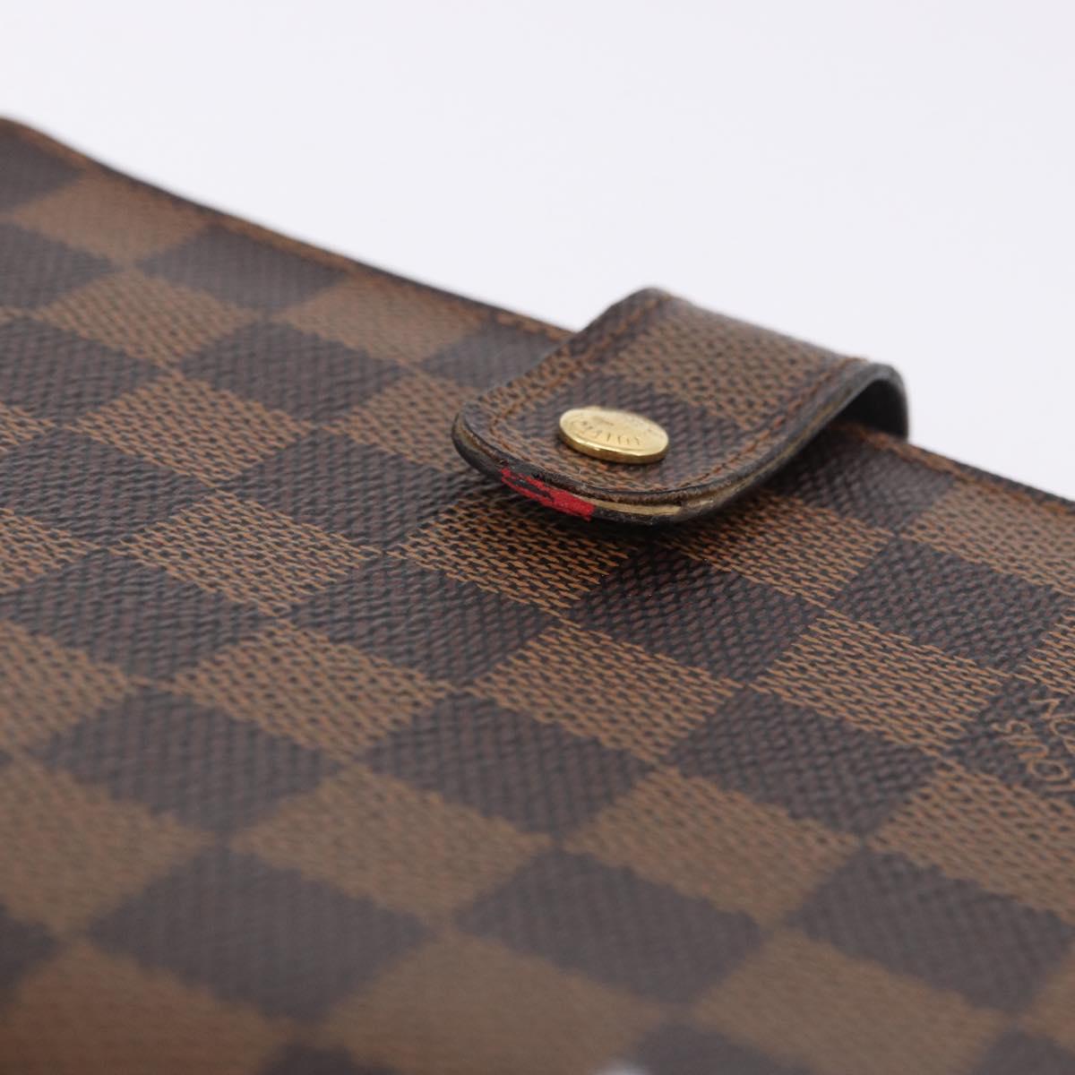 LOUIS VUITTON Damier Ebene Agenda MM Day Planner Cover R20240 LV Auth bs36806
