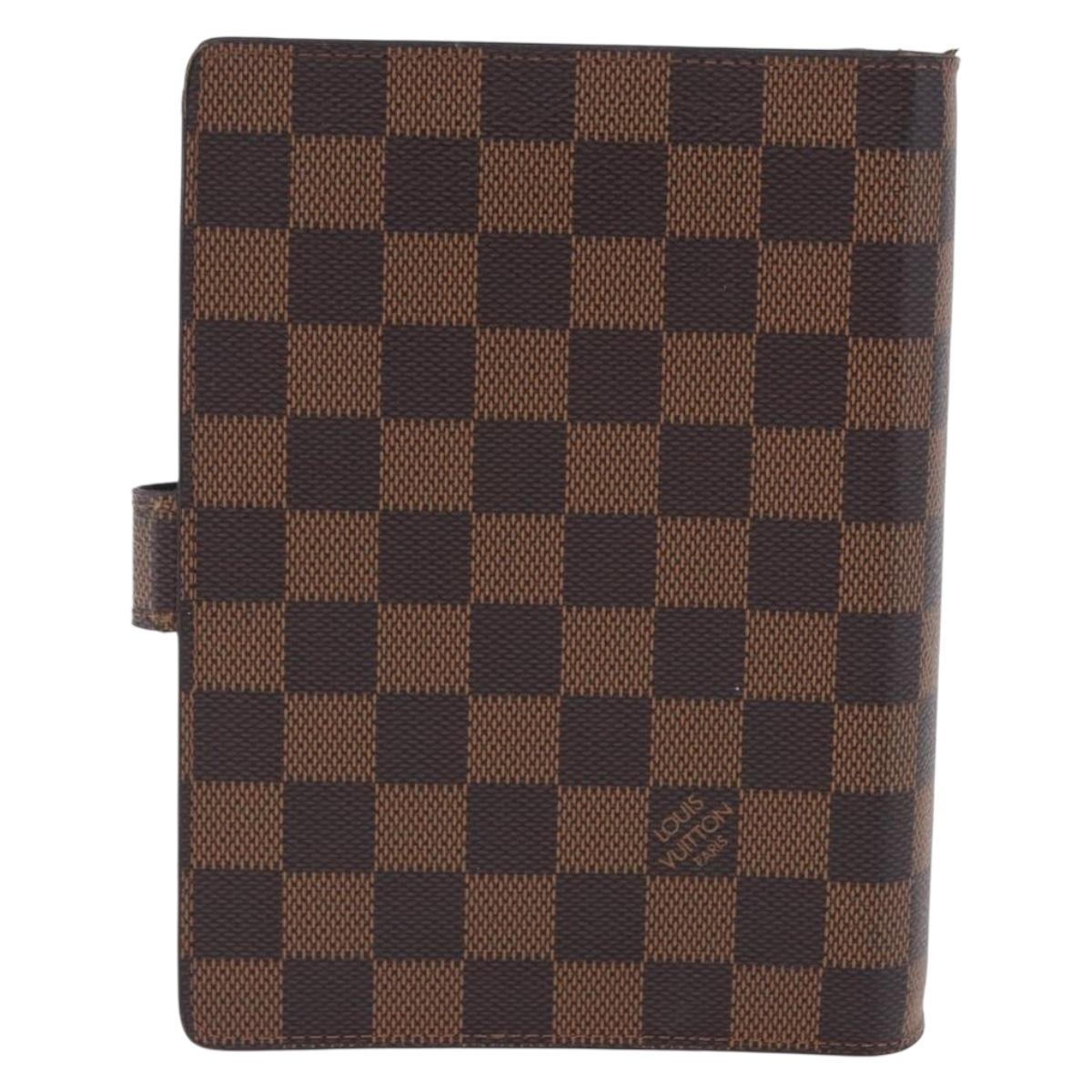 LOUIS VUITTON Damier Ebene Agenda MM Day Planner Cover R20240 LV Auth bs36806