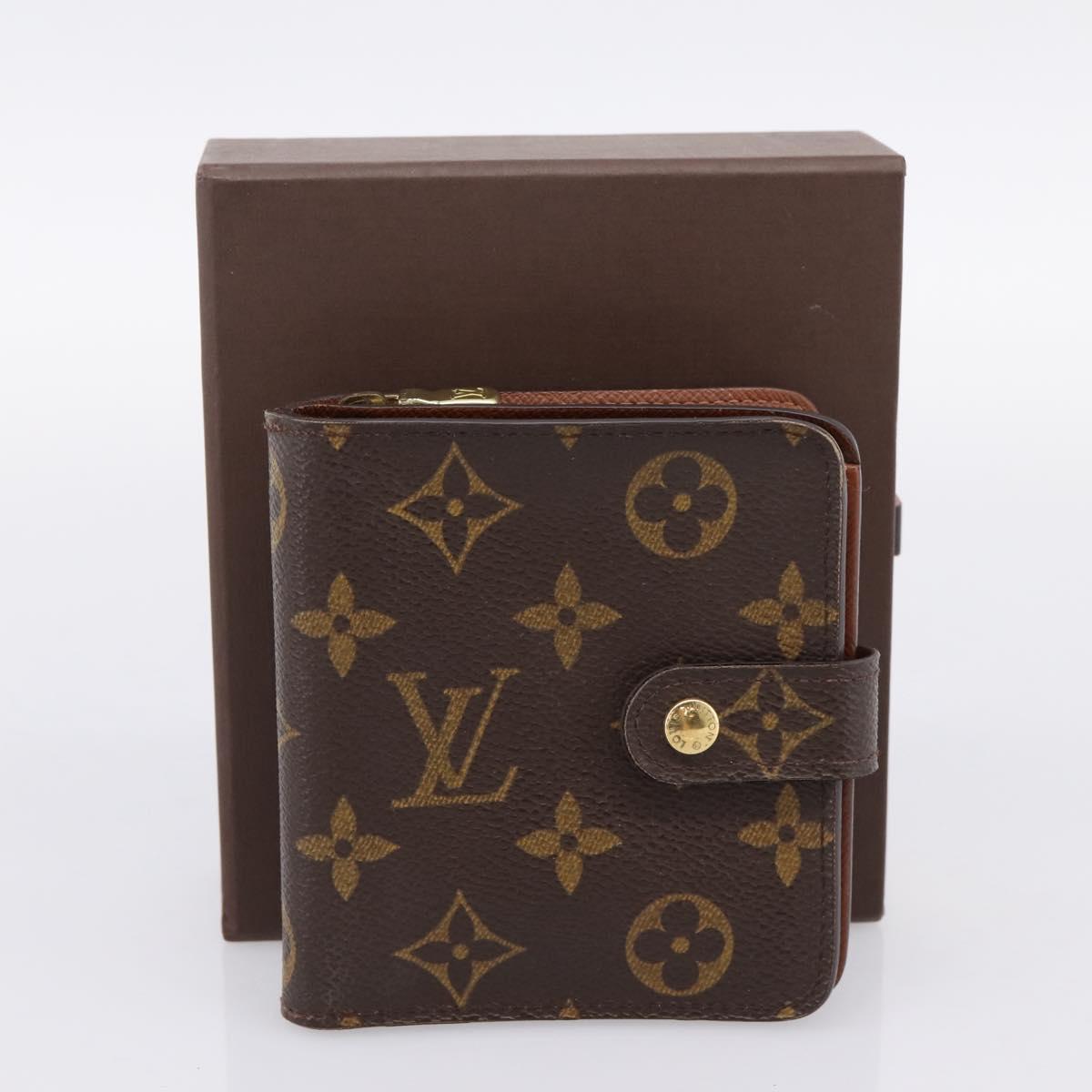 LOUIS VUITTON Monogram Compact Zip Wallet M61667 LV Auth bs36811