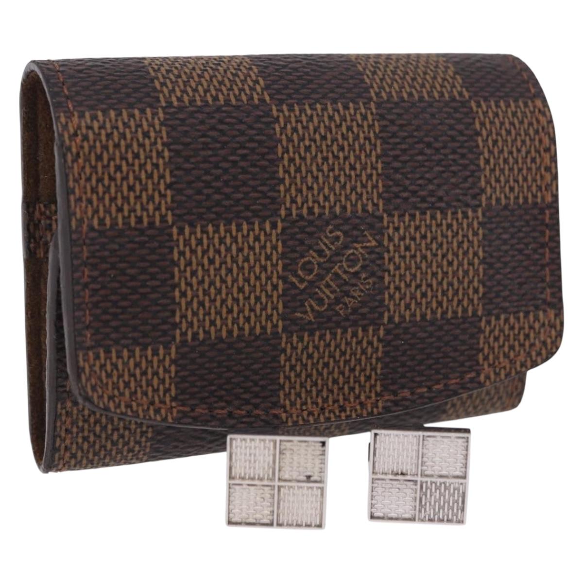 LOUIS VUITTON Bouton de Manchette Digit Cuffs Ag925 Silver LV Auth bs36812