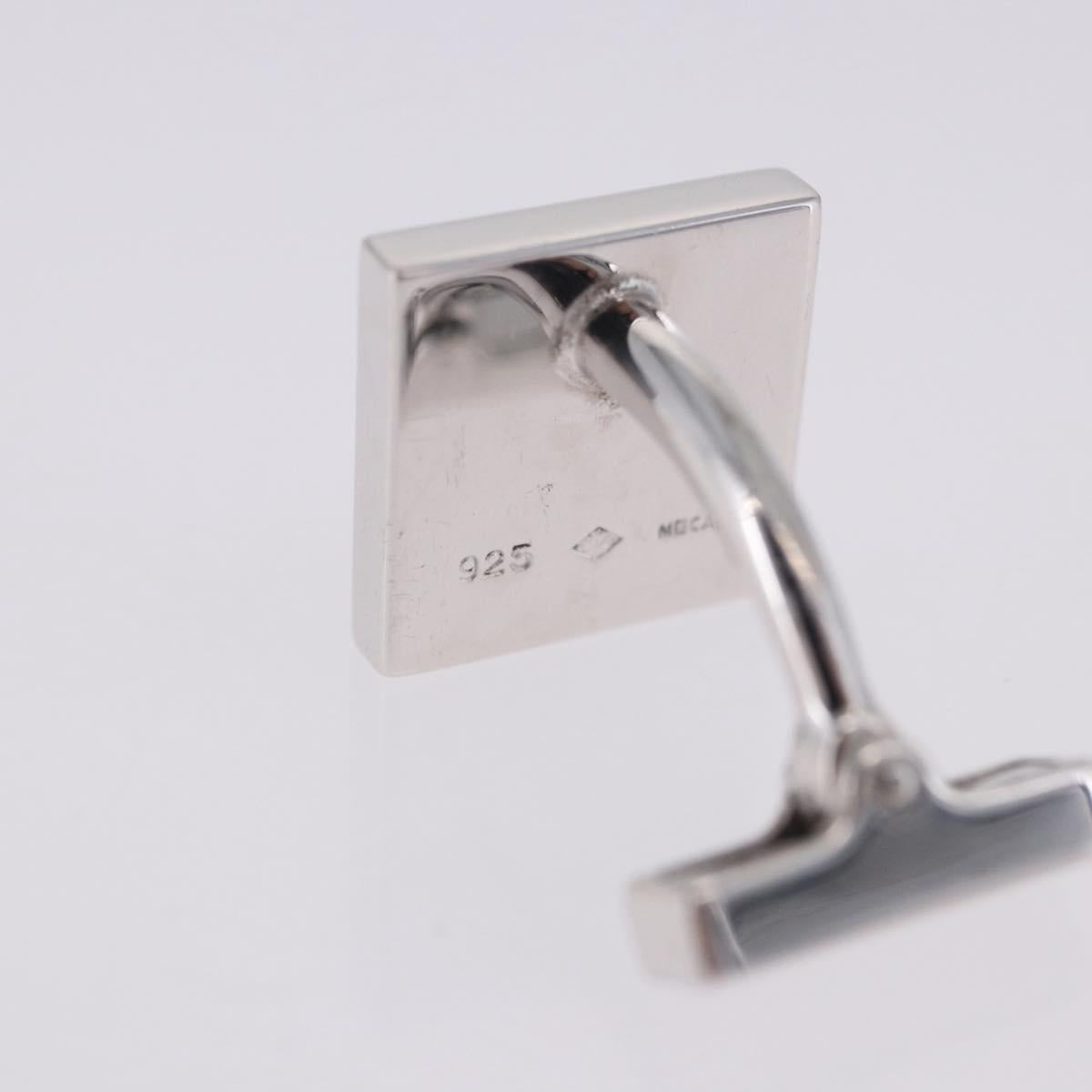 LOUIS VUITTON Bouton de Manchette Digit Cuffs Ag925 Silver LV Auth bs36812