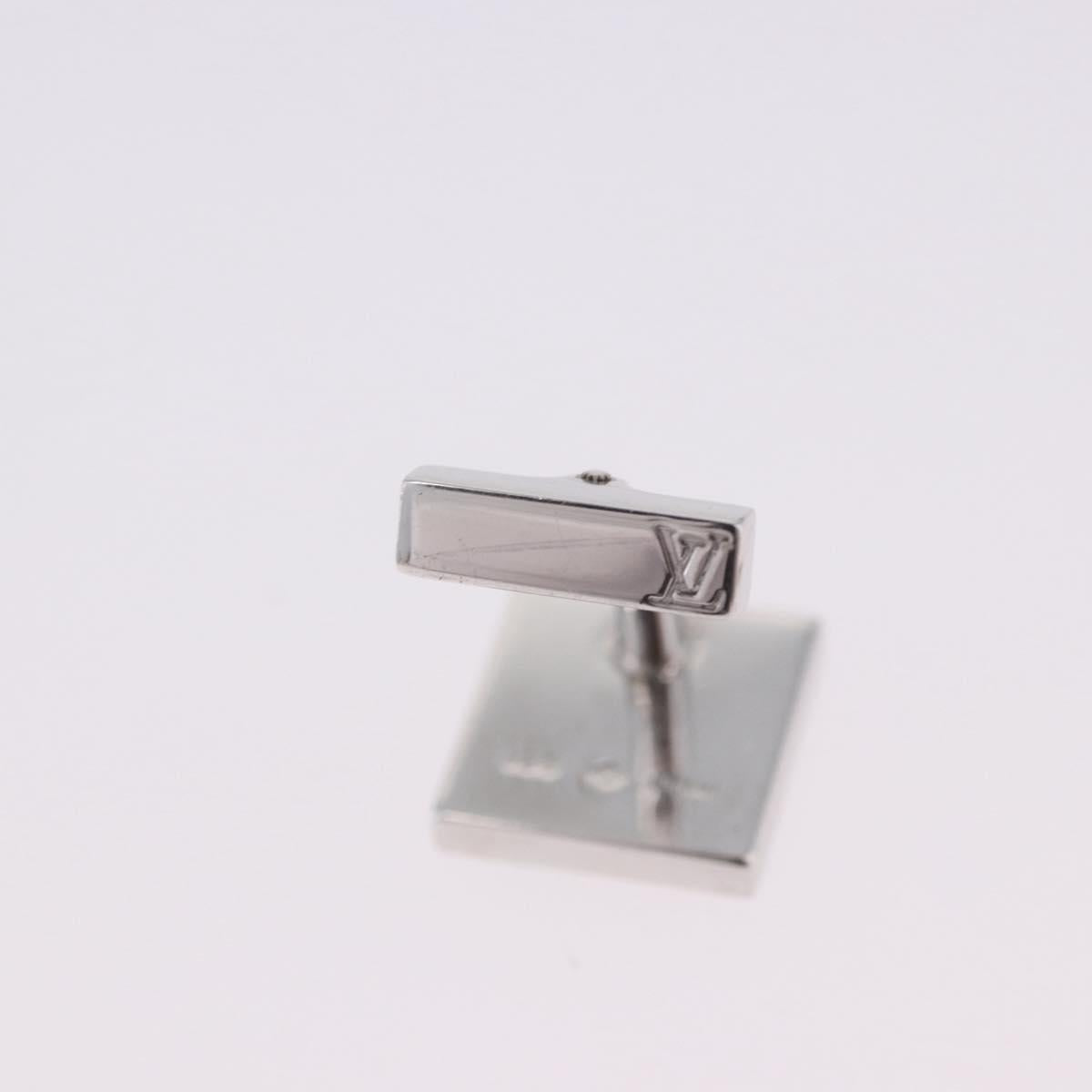 LOUIS VUITTON Bouton de Manchette Digit Cuffs Ag925 Silver LV Auth bs36812