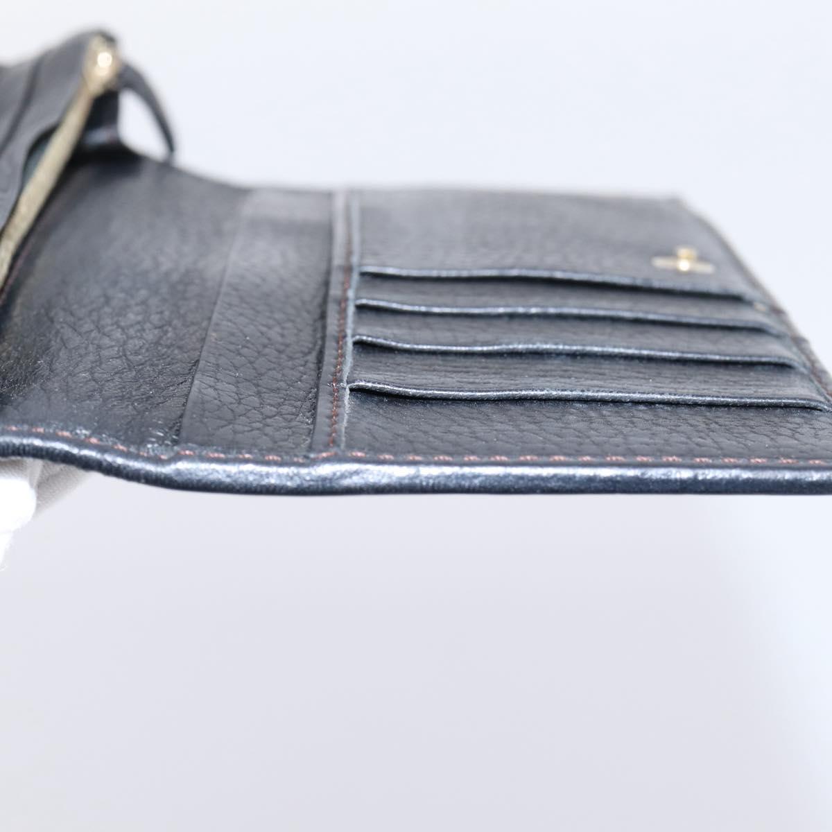 FENDI Zucchino Canvas Long Wallet Black Gold Auth bs36814