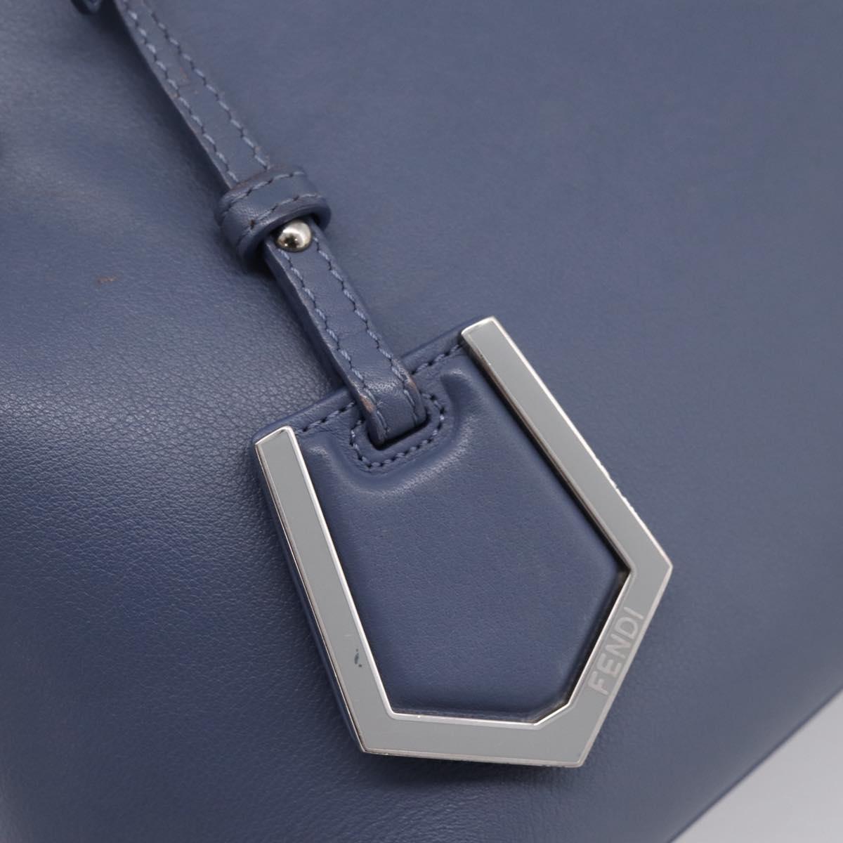 FENDI To Joule Hand Bag Leather 2way Blue Silver Auth bs36816