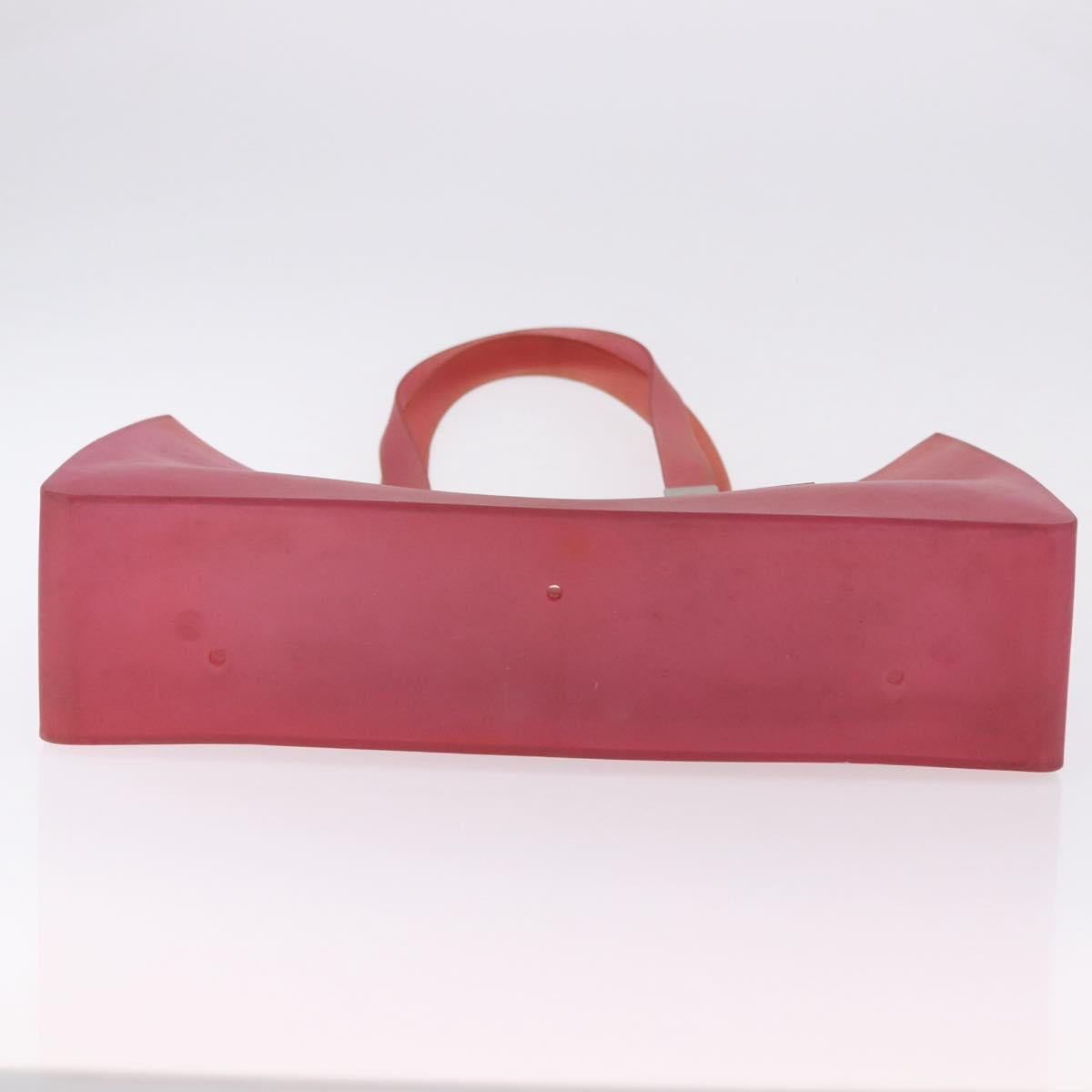 CHANEL Tote Bag Rubber Pink CC Auth bs36817