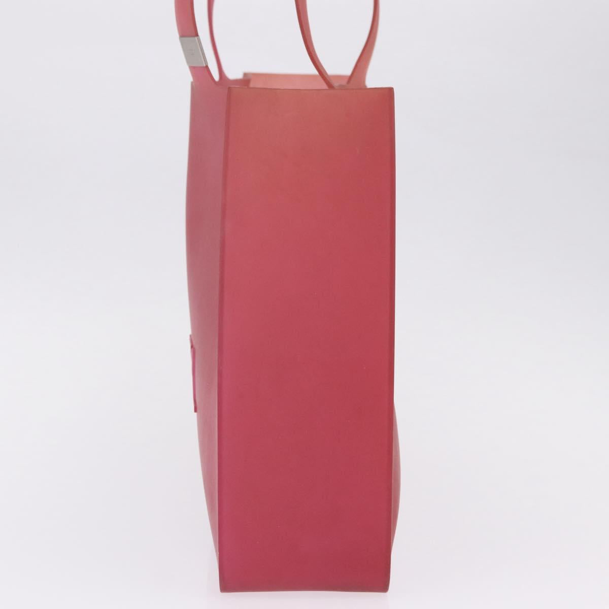 CHANEL Tote Bag Rubber Pink CC Auth bs36817