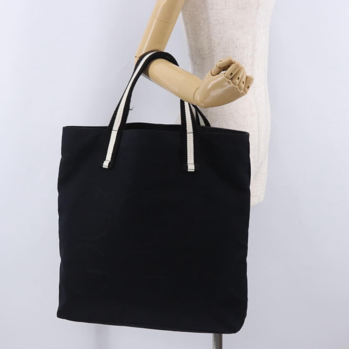 GUCCI Tote Bag Canvas Navy 123439 Auth bs36820