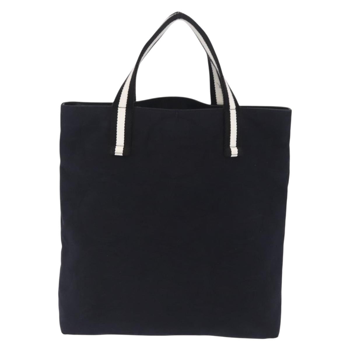GUCCI Tote Bag Canvas Navy 123439 Auth bs36820