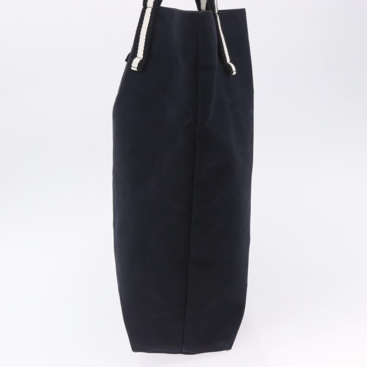 GUCCI Tote Bag Canvas Navy 123439 Auth bs36820