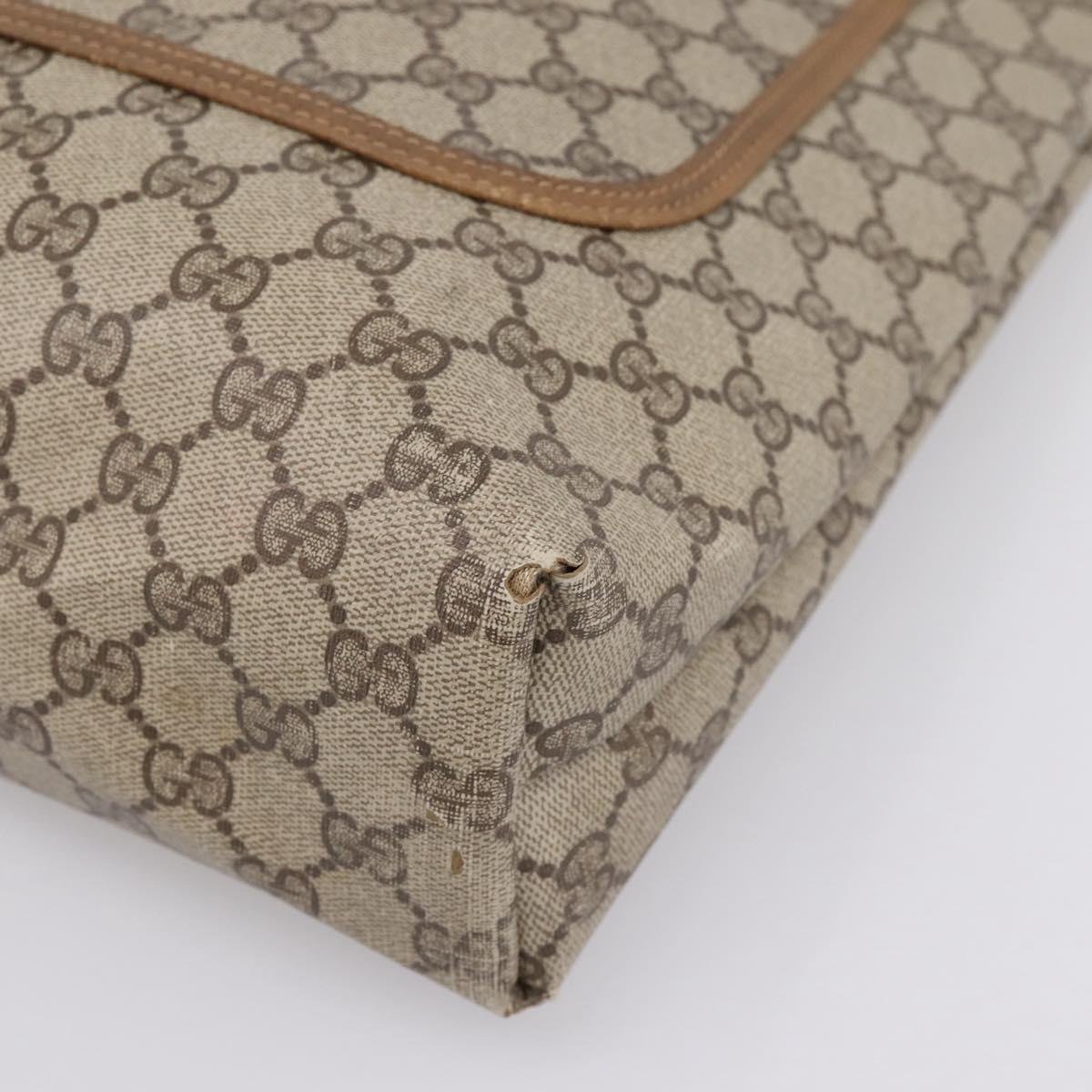 GUCCI GG Supreme Web Sherry Line Tote Bag PVC Beige Gold 40 02 003 Auth bs36822