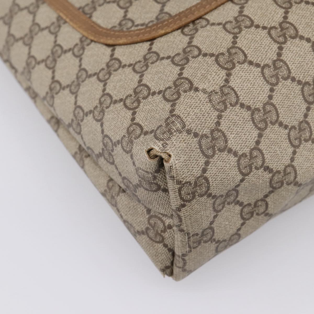 GUCCI GG Supreme Web Sherry Line Tote Bag PVC Beige Gold 40 02 003 Auth bs36822