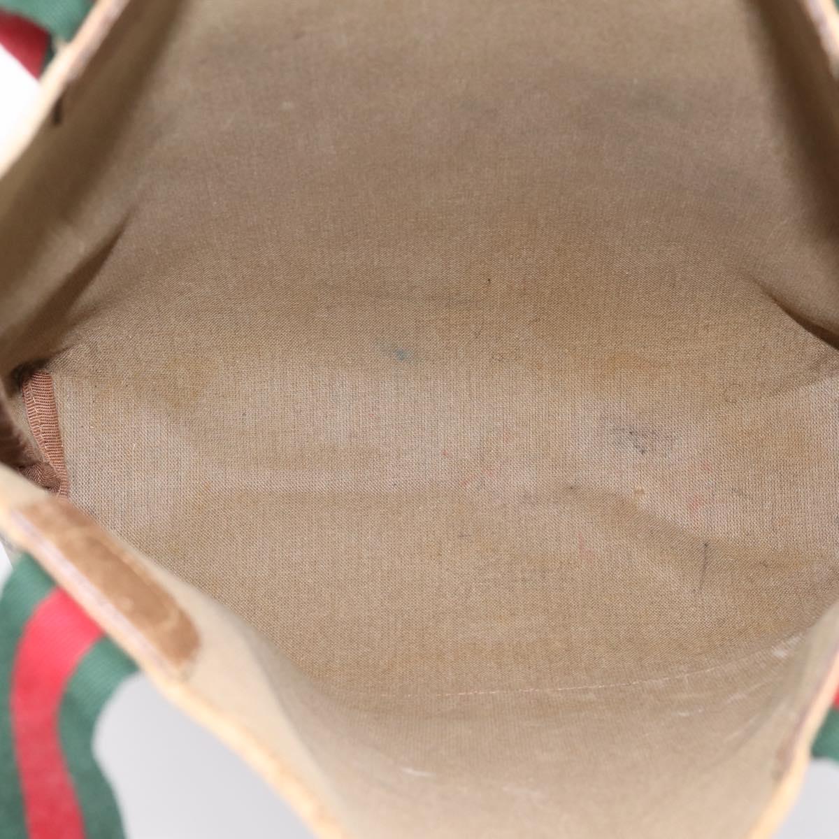 GUCCI GG Supreme Web Sherry Line Tote Bag PVC Beige Gold 40 02 003 Auth bs36822