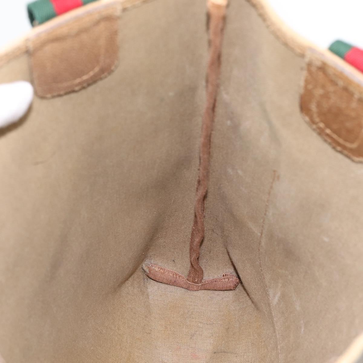 GUCCI GG Supreme Web Sherry Line Tote Bag PVC Beige Gold 40 02 003 Auth bs36822