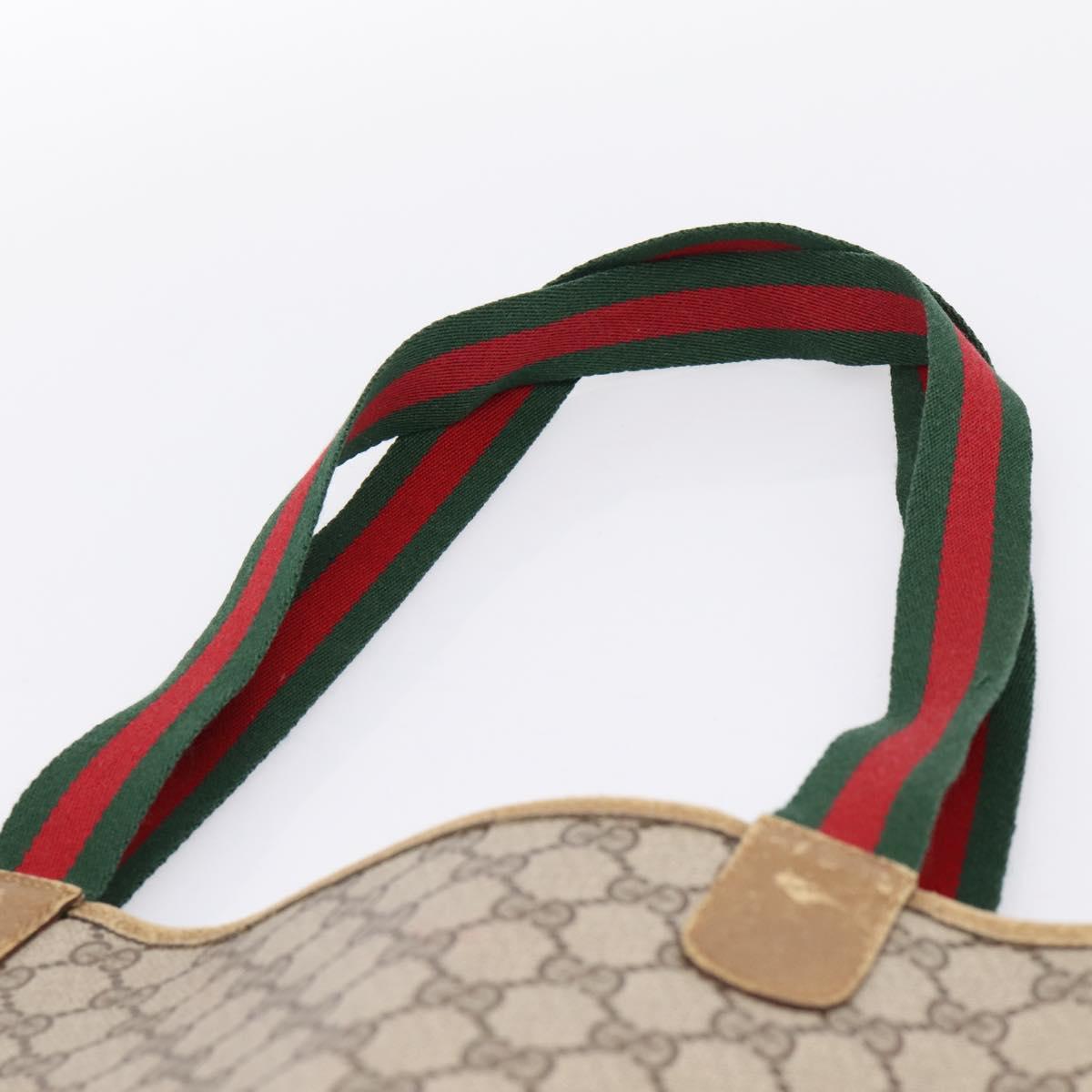 GUCCI GG Supreme Web Sherry Line Tote Bag PVC Beige Gold 40 02 003 Auth bs36822