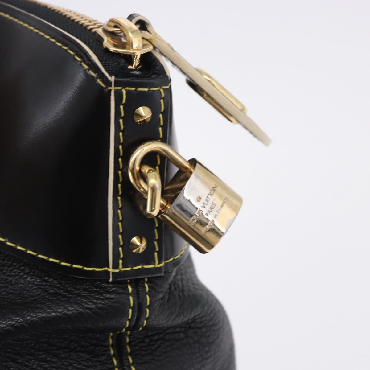 LOUIS VUITTON Suhari Lockit PM Hand Bag Leather Black M91888 LV Auth bs36825V