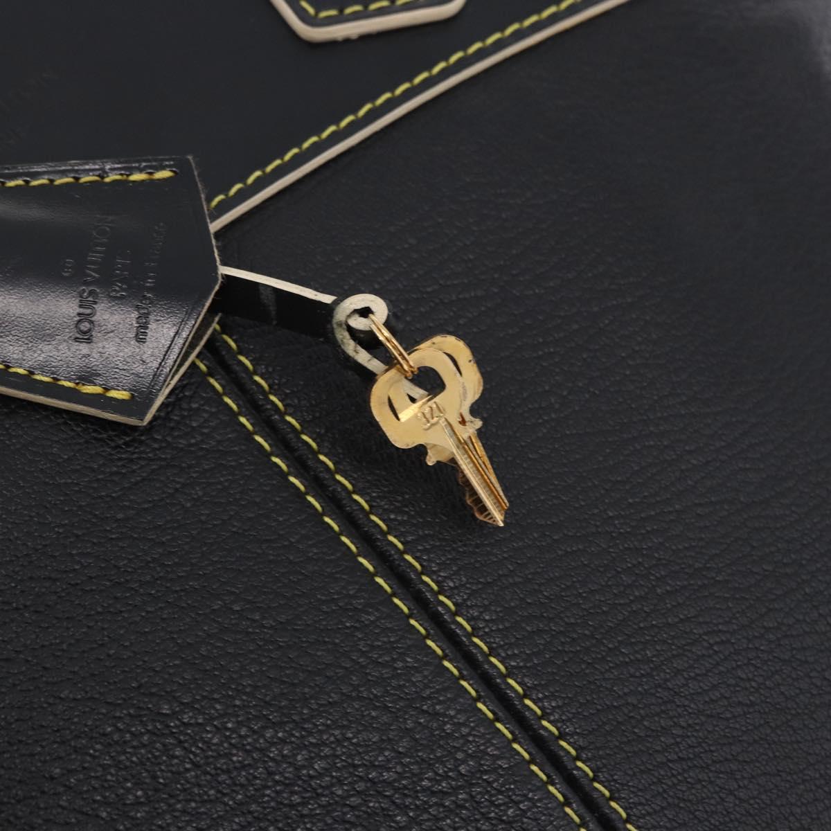 LOUIS VUITTON Suhari Lockit PM Hand Bag Leather Black M91888 LV Auth bs36825V