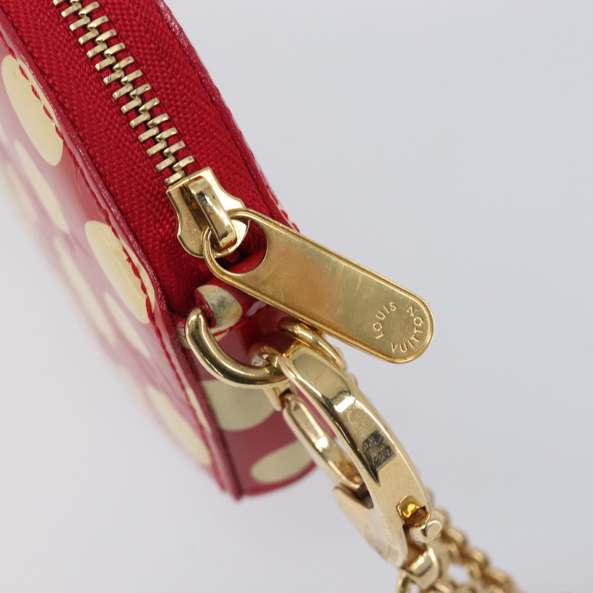 LOUIS VUITTON Vernis Dot Infinity Porte Monnaie Chapeau Red M91570 Auth bs36828A