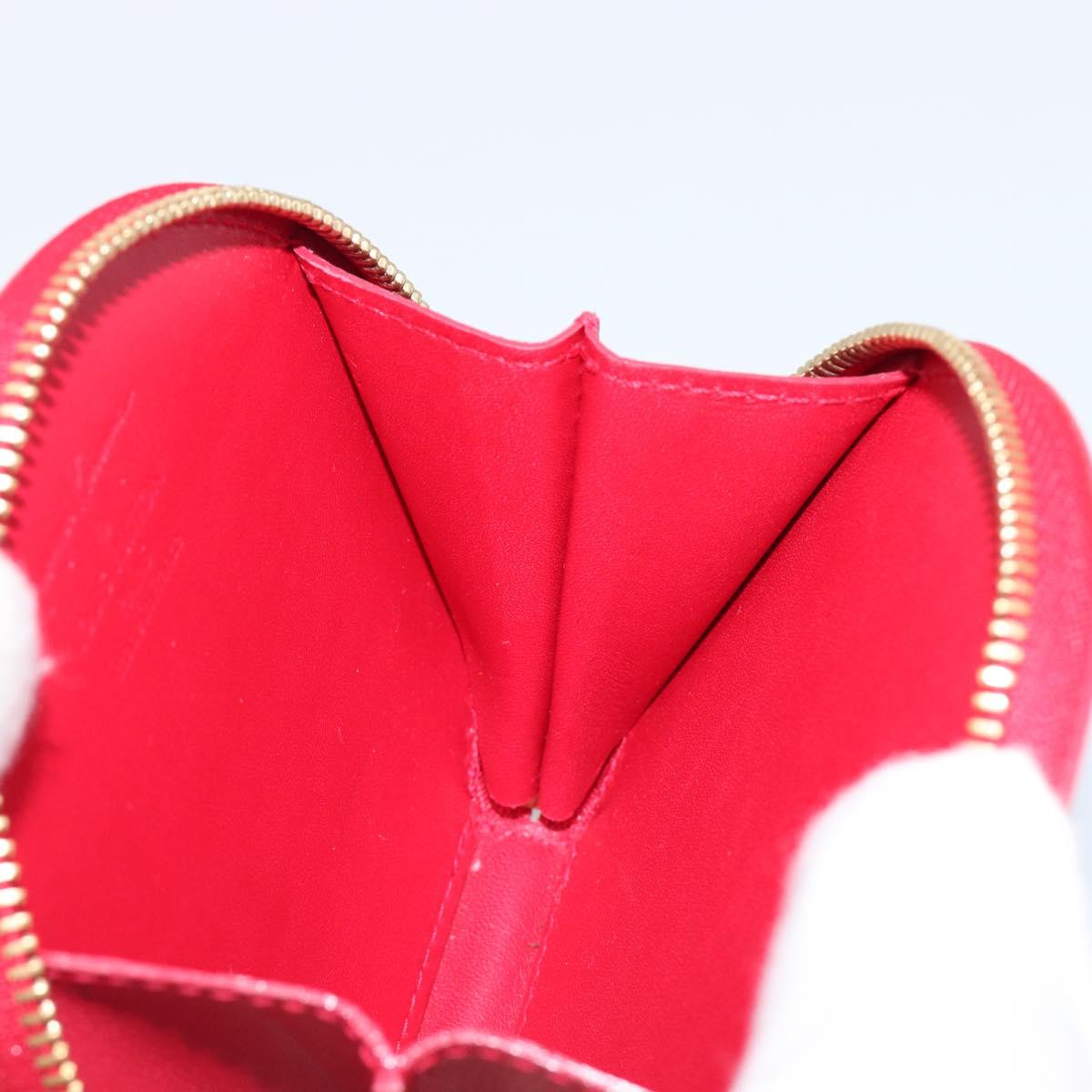 LOUIS VUITTON Vernis Dot Infinity Porte Monnaie Chapeau Red M91570 Auth bs36828A