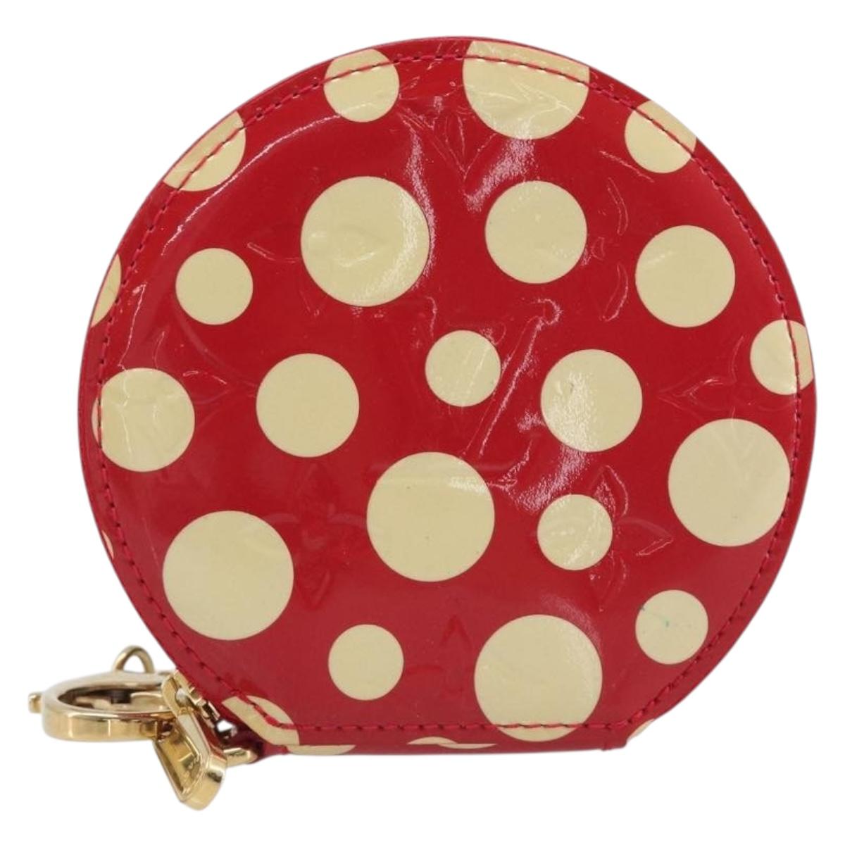 LOUIS VUITTON Vernis Dot Infinity Porte Monnaie Chapeau Red M91570 Auth bs36828A