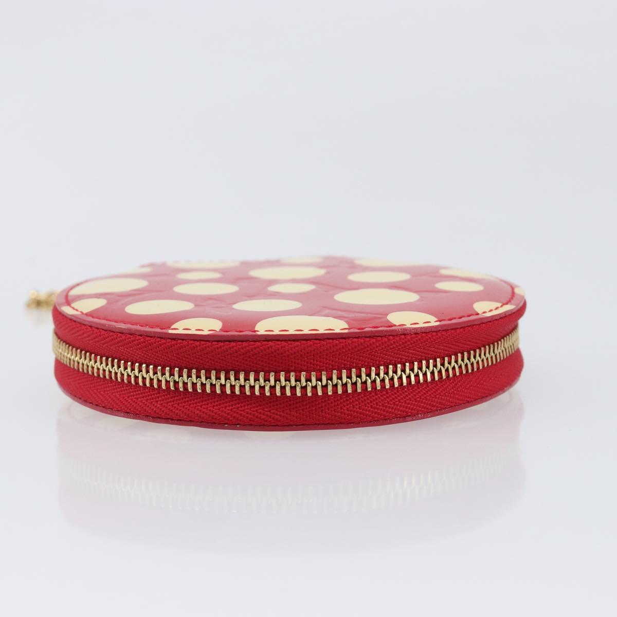 LOUIS VUITTON Vernis Dot Infinity Porte Monnaie Chapeau Red M91570 Auth bs36828A