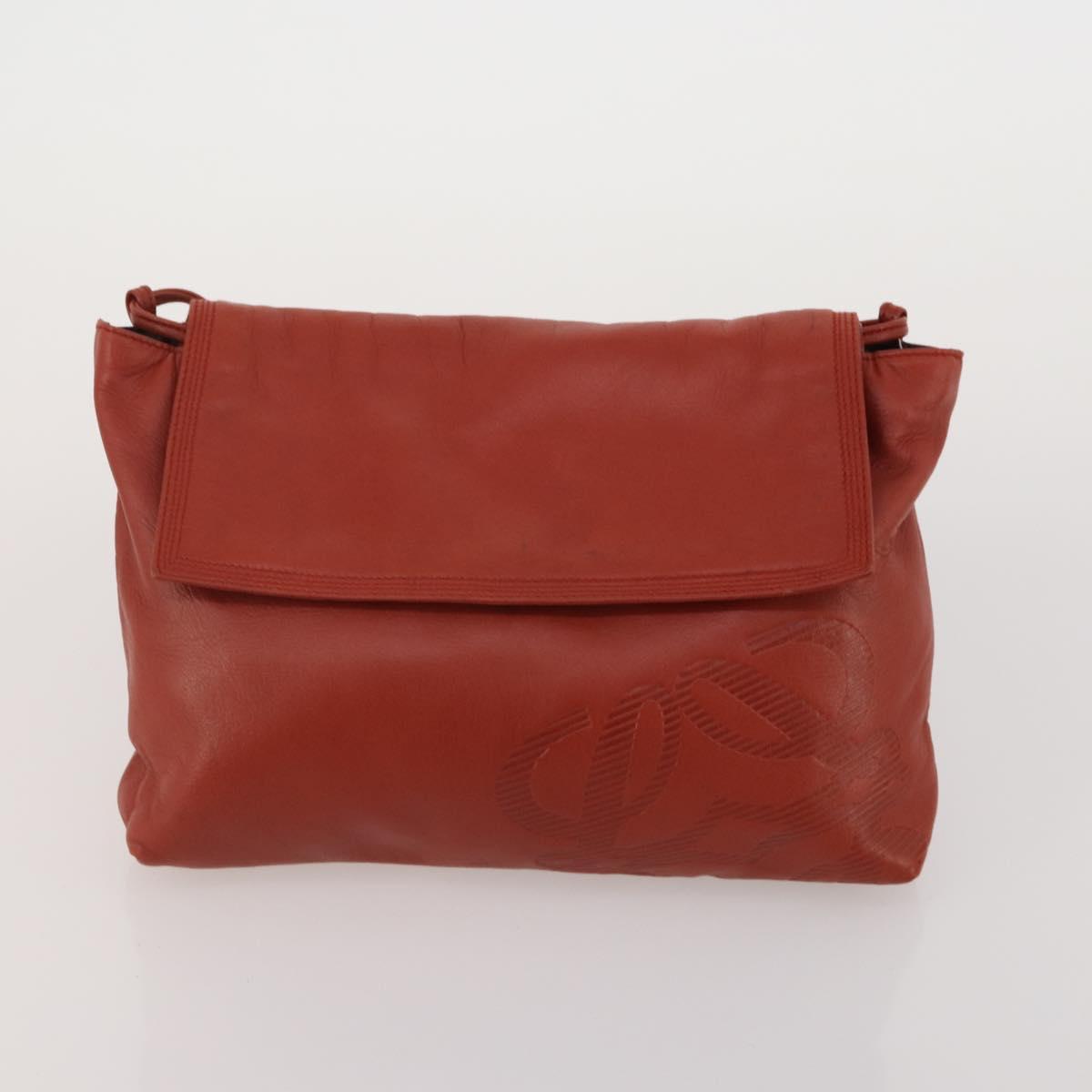 LOEWE Shoulder Bag Leather 4 Set Black Brown Red Auth bs36830