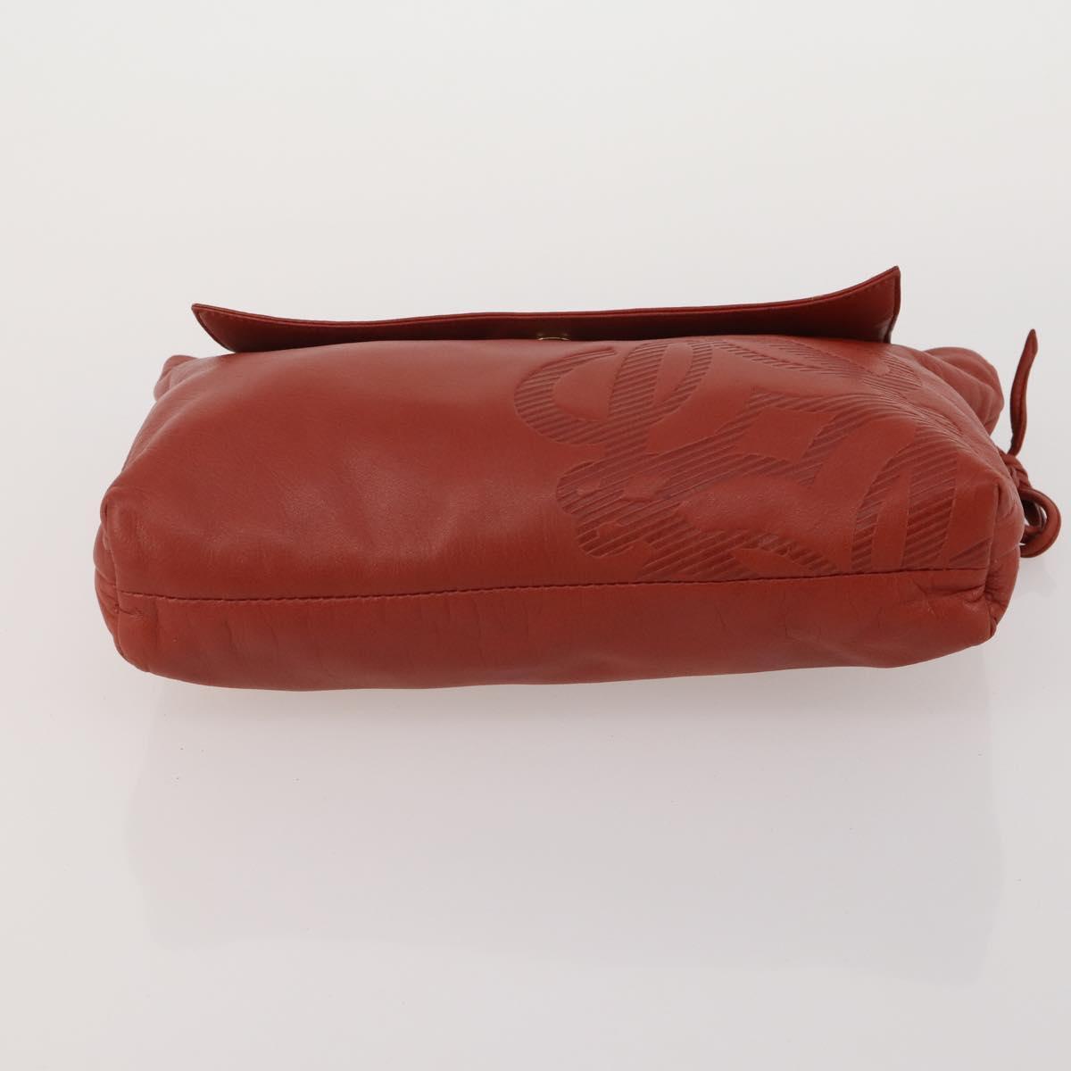 LOEWE Shoulder Bag Leather 4 Set Black Brown Red Auth bs36830